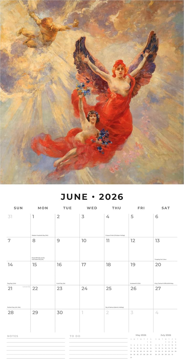 Red Robin 2026 Angels Monthly Wall Calendar | 12" x 24" Open | Premium Thick & Sturdy Paper | Hangable 12 Month Calendar | Lined Notes & To Do Area | Vivid Images | Plastic Free