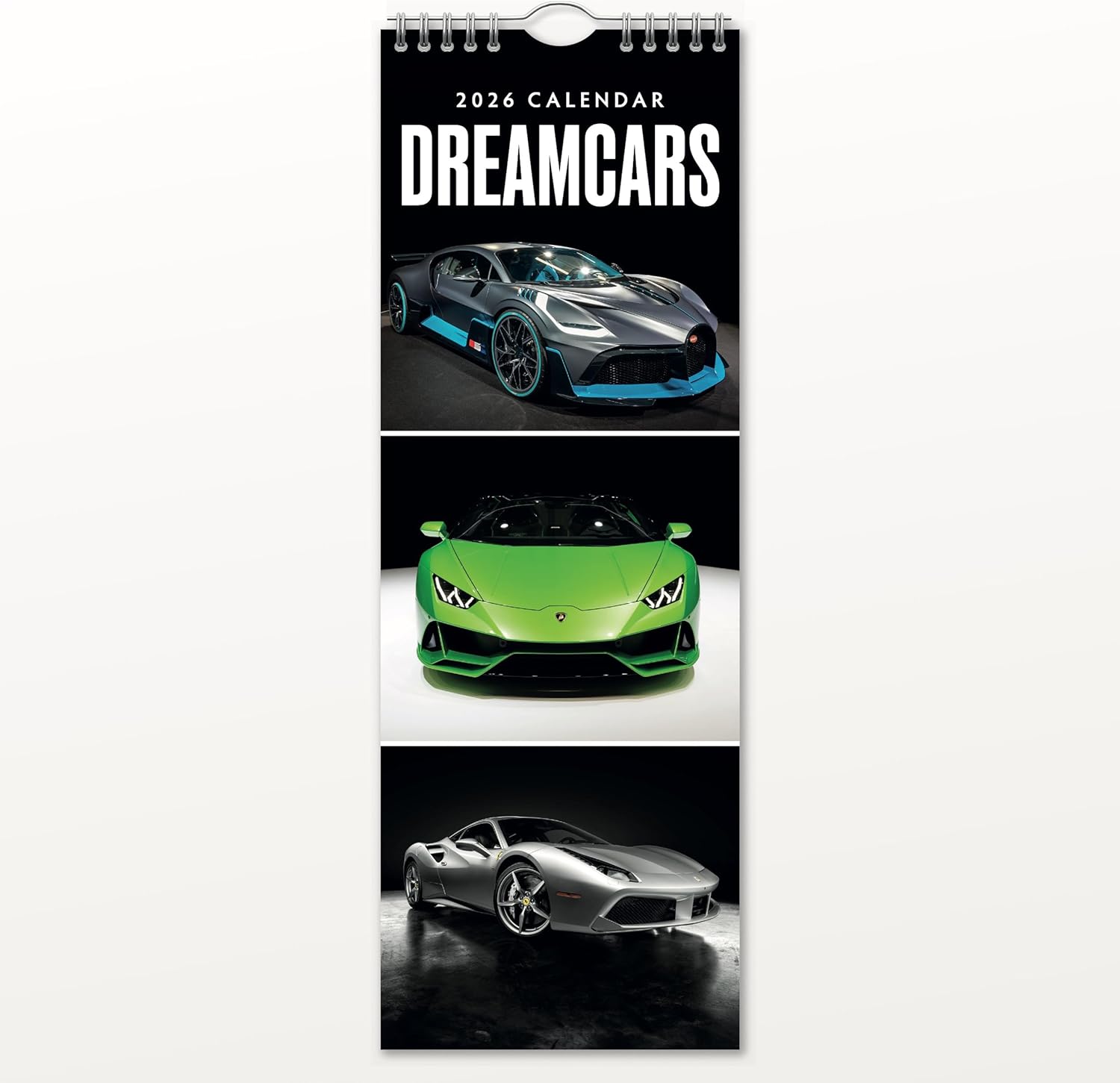 Red Robin 2026 Dream Cars Monthly Slim Calendar | 6" x 16" Open | Premium Thick & Sturdy Paper | Tall Hangable 12 Month Calendar | Vivid Images | Plastic Free | Wire Spiral