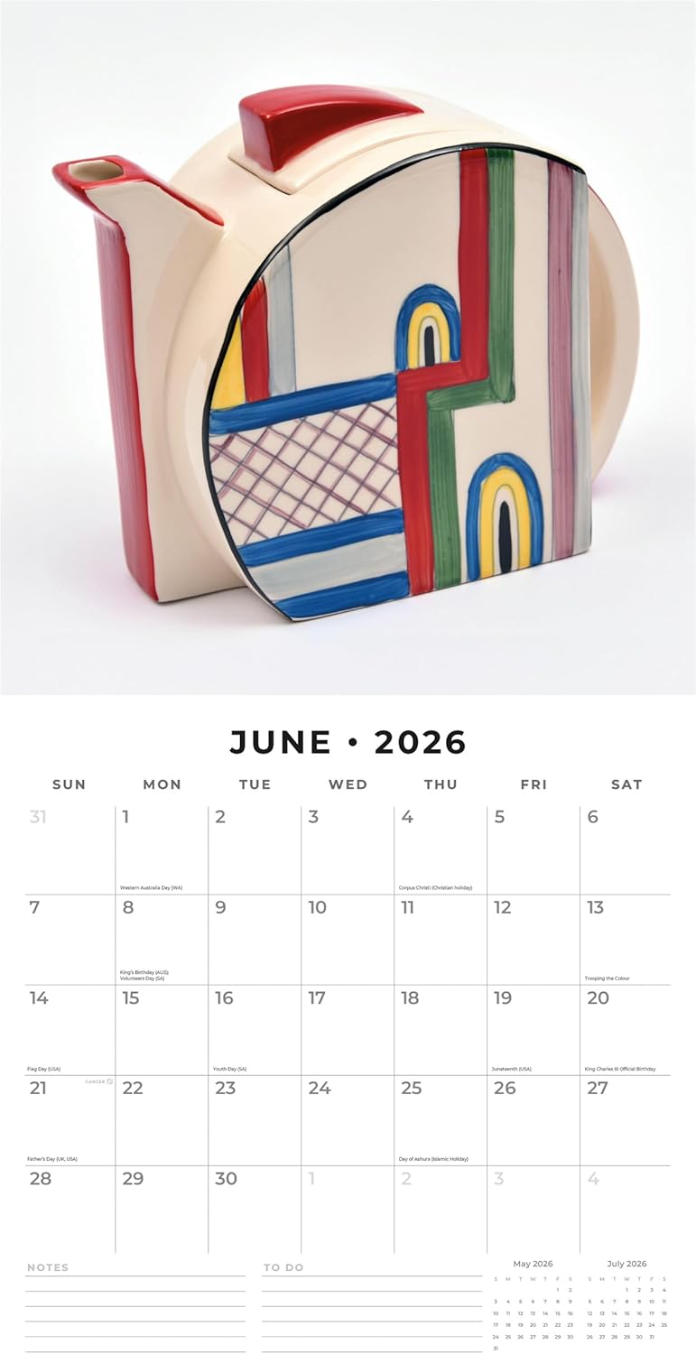 Red Robin 2026 Art Deco Monthly Wall Calendar | 12" x 24" Open | Premium Thick & Sturdy Paper | Hangable 12 Month Calendar | Lined Notes & To Do Area | Vivid Images | Plastic Free
