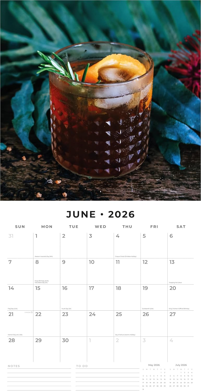Red Robin 2026 Whisky Monthly Wall Calendar | 12" x 24" Open | Premium Thick & Sturdy Paper | Hangable 12 Month Calendar | Lined Notes & To Do Area | Vivid Images | Plastic Free