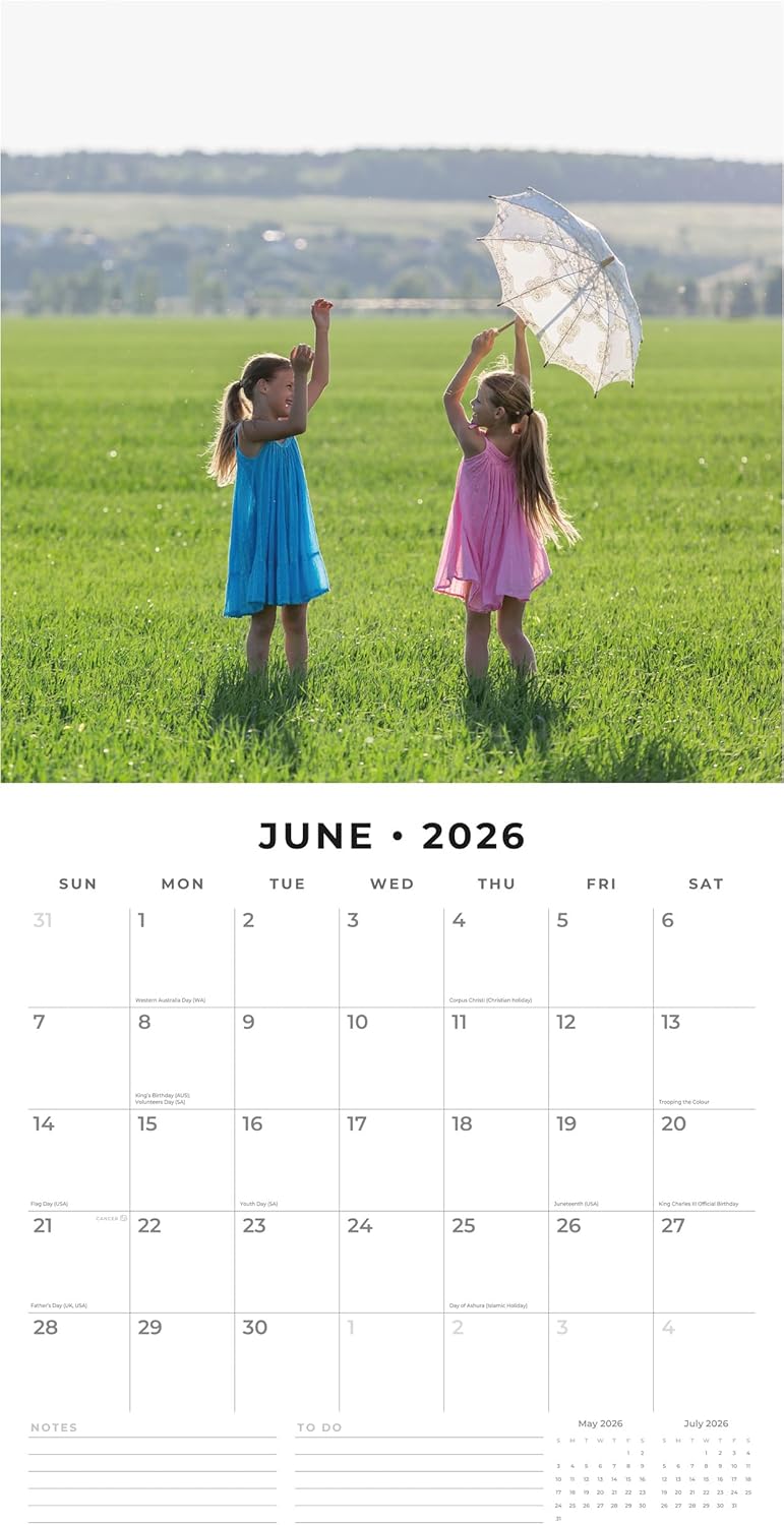 Red Robin 2026 Sisters Monthly Wall Calendar | 12" x 24" Open | Premium Thick & Sturdy Paper | Hangable 12 Month Calendar | Lined Notes & To Do Area | Vivid Images | Plastic Free
