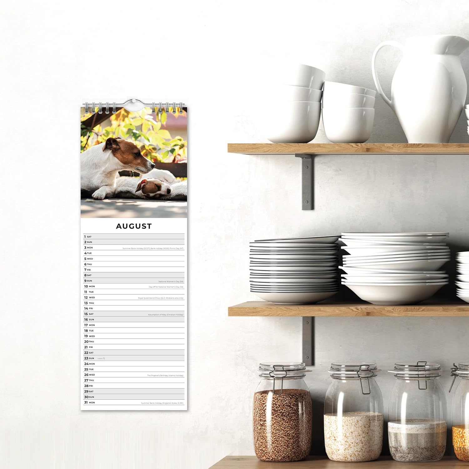 Red Robin 2026 Dogs & Puppies Monthly Slim Calendar | 6" x 16" Open | Premium Thick & Sturdy Paper | Tall Hangable 12 Month Calendar | Vivid Images | Plastic Free | Wire Spiral