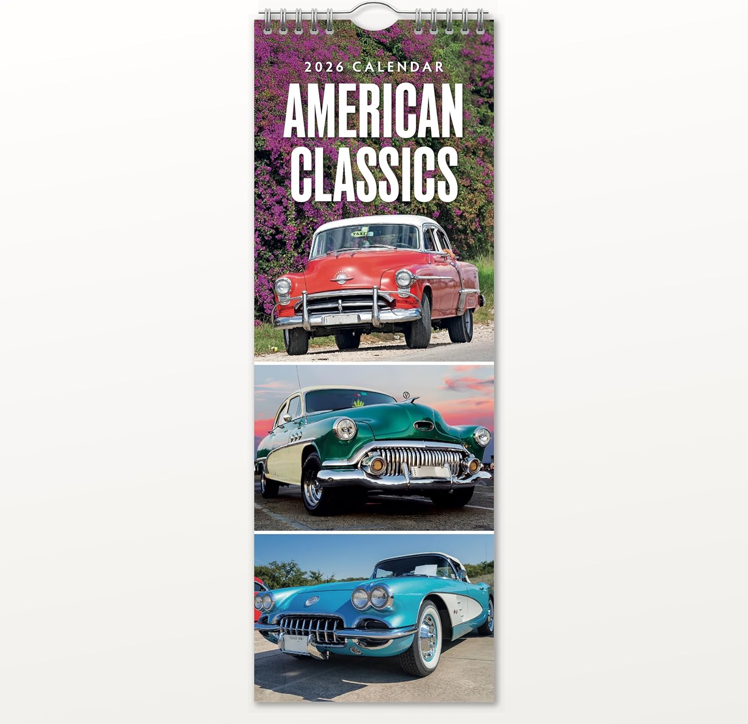 Red Robin 2026 American Classics Monthly Slim Calendar | 6" x 16" Open | Premium Thick & Sturdy Paper | Tall Hangable 12 Month Calendar | Vivid Images | Plastic Free | Wire Spiral