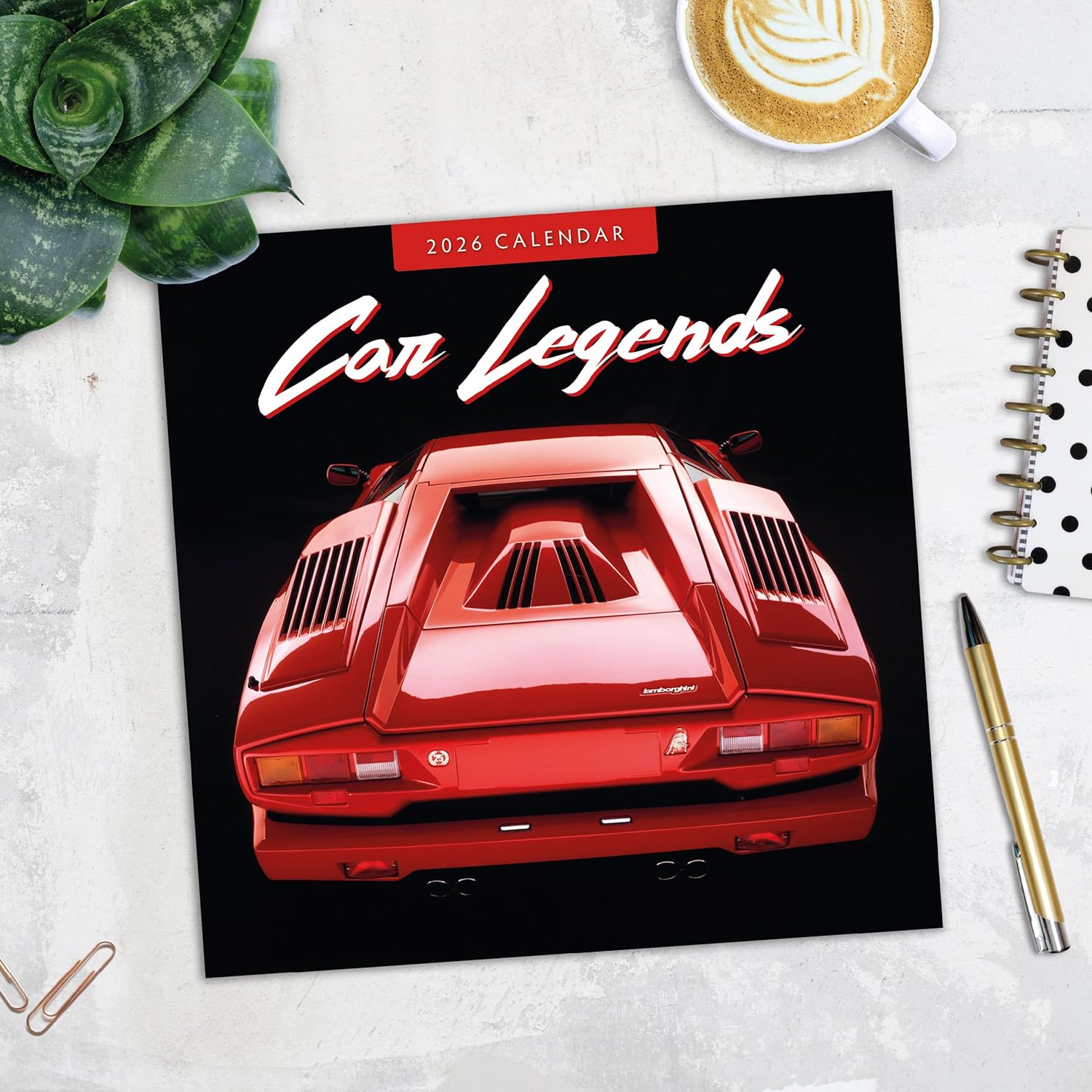 Red Robin 2026 Car Legends Monthly Wall Calendar | 12" x 24" Open | Premium Thick & Sturdy Paper | Hangable 12 Month Calendar | Lined Notes & To Do Area | Vivid Images | Plastic Free