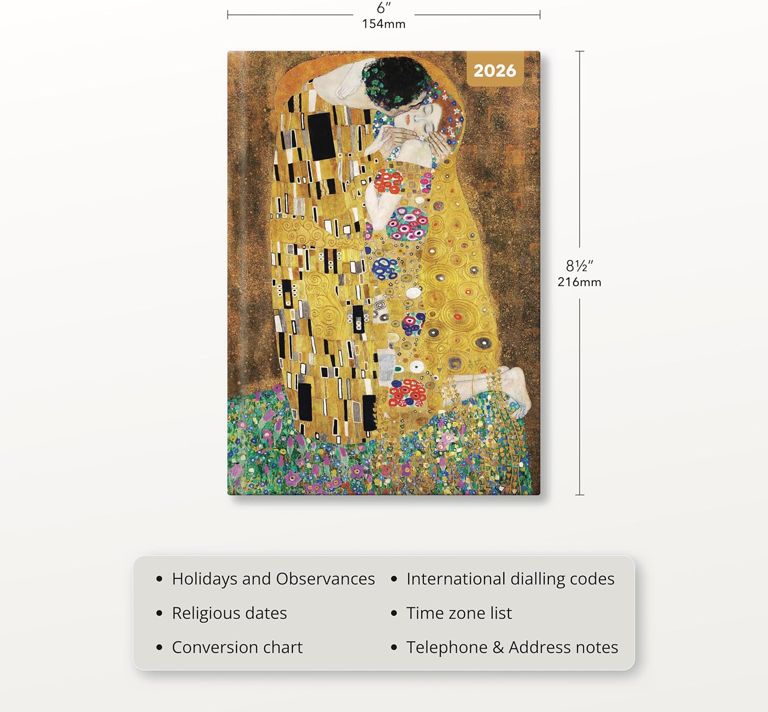 Red Robin 2026 Klimt Weekly Planner, A5 Padded 8 1/2" x 6" | Premium Thick & Sturdy Paper | Full Week View | Plastic Free