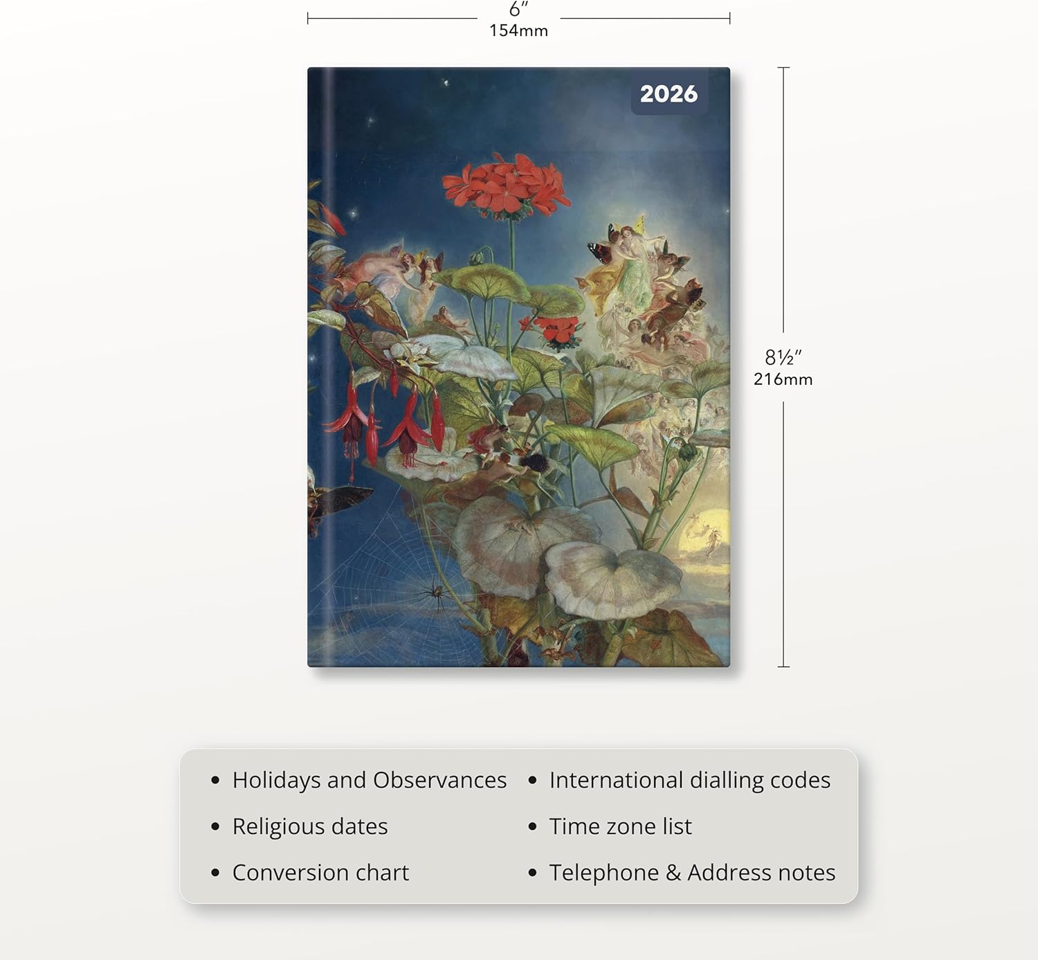 Red Robin 2026 Fairies Weekly Planner, A5 Padded 8 1/2" x 6" | Premium Thick & Sturdy Paper | Full Week View | Plastic Free