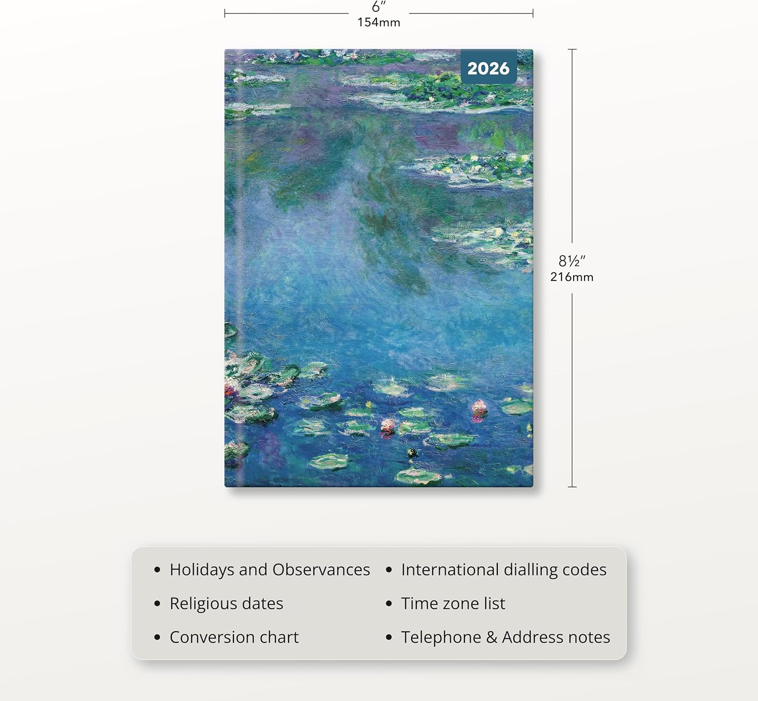 Red Robin 2026 Monet Weekly Planner, A5 Padded 8 1/2" x 6" | Premium Thick & Sturdy Paper | Full Week View | Plastic Free