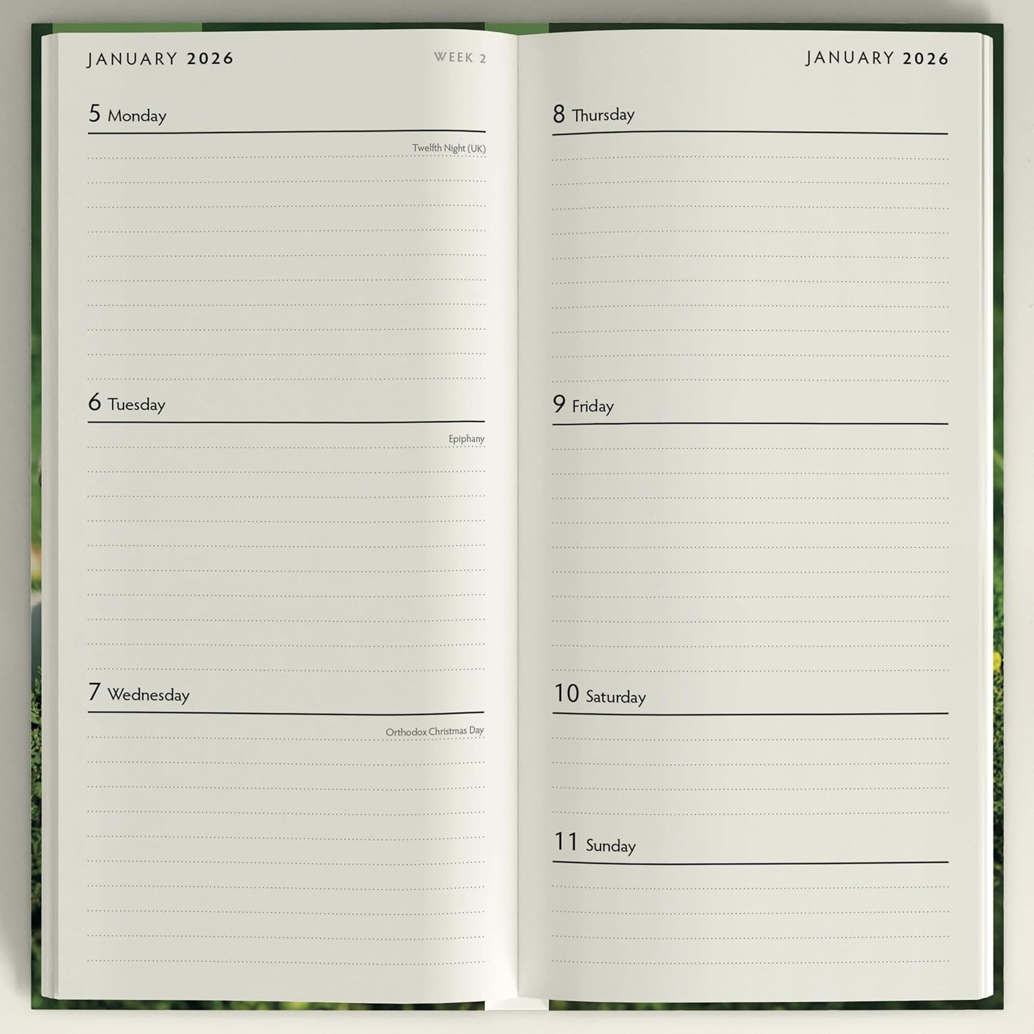 Red Robin 2026 Dogs & Puppies Pocket Weekly Planner, 7" x 3 1/2" | Premium Thick & Sturdy Paper | Full Week View | Plastic Free | Compact Planner