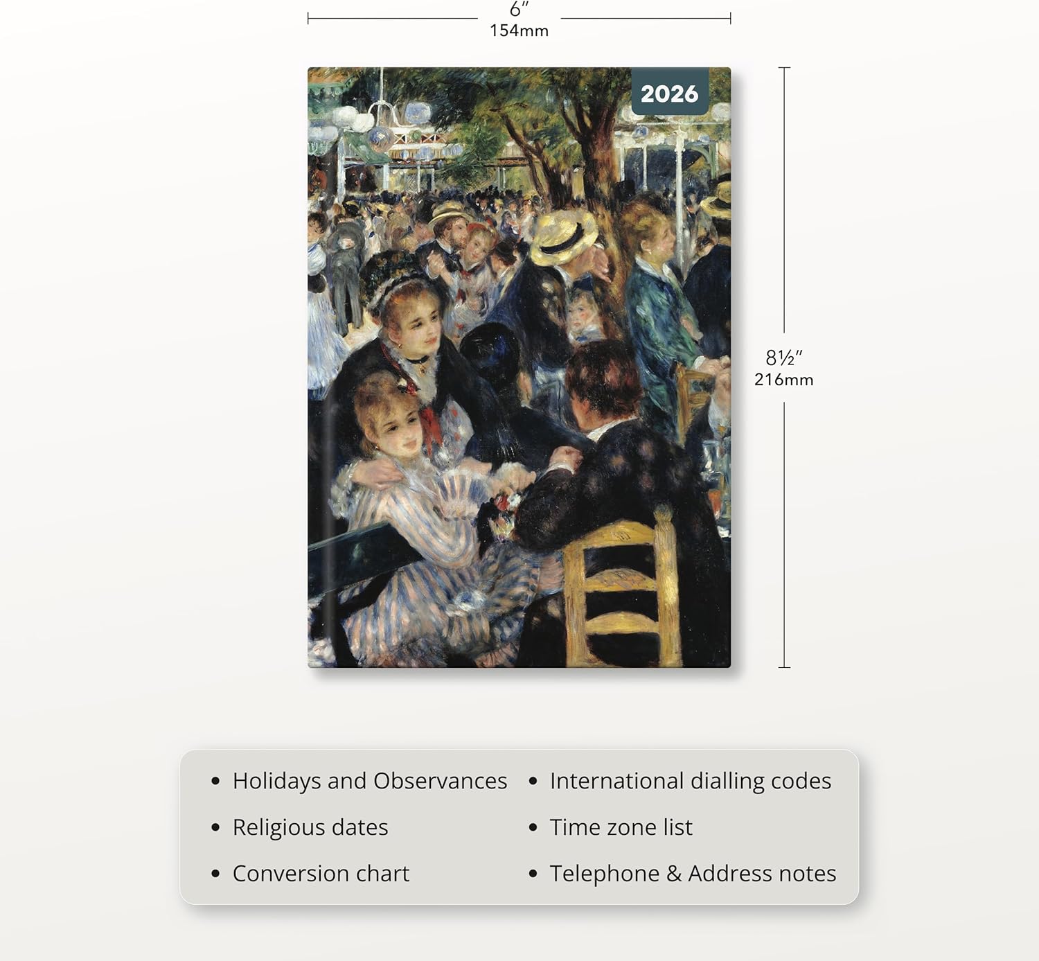 Red Robin 2026 Impressionists Weekly Planner, A5 Padded 8 1/2" x 6" | Premium Thick & Sturdy Paper | Full Week View | Plastic Free