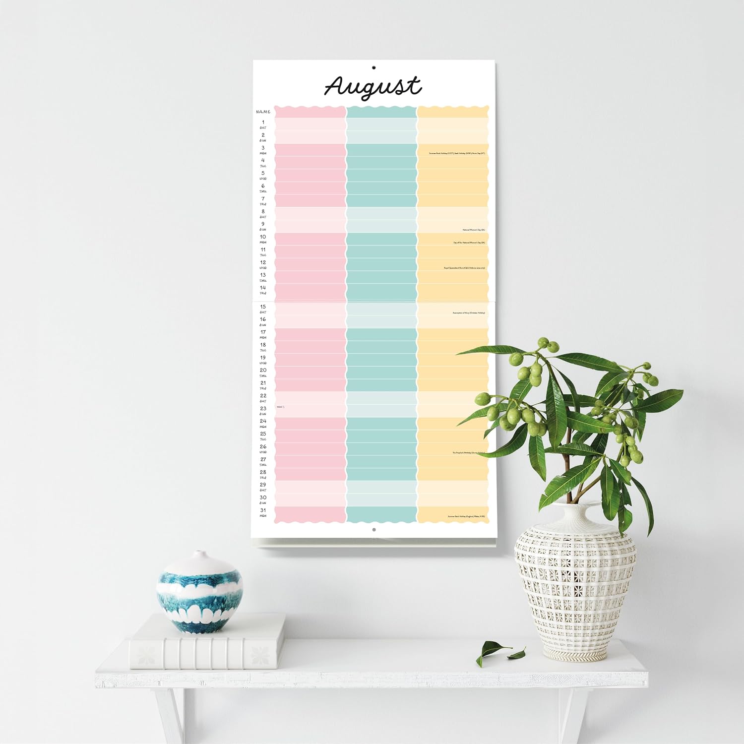 Red Robin 2026 You, Me & Us Monthly Wall Calendar | 12" x 24" Open | Premium Thick & Sturdy Paper | Hangable 12 Month Calendar | Lined Notes & To Do Area | Vivid Images | Plastic Free