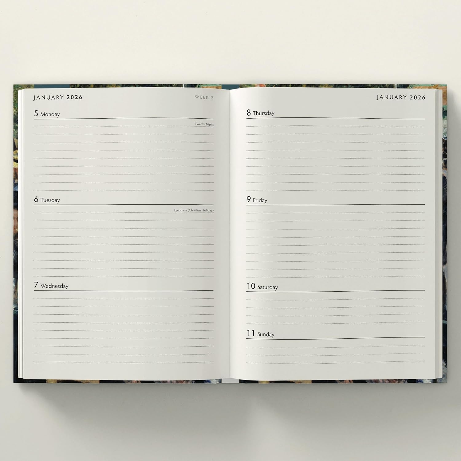 Red Robin 2026 Impressionists Weekly Planner, A5 Padded 8 1/2" x 6" | Premium Thick & Sturdy Paper | Full Week View | Plastic Free
