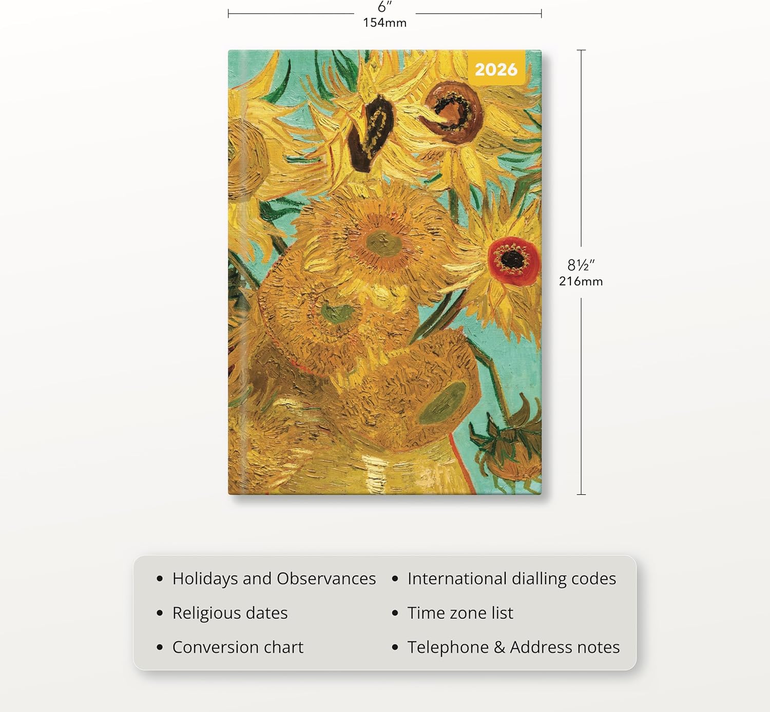 Red Robin 2026 Van Gogh Weekly Planner, A5 Padded 8 1/2" x 6" | Premium Thick & Sturdy Paper | Full Week View | Plastic Free