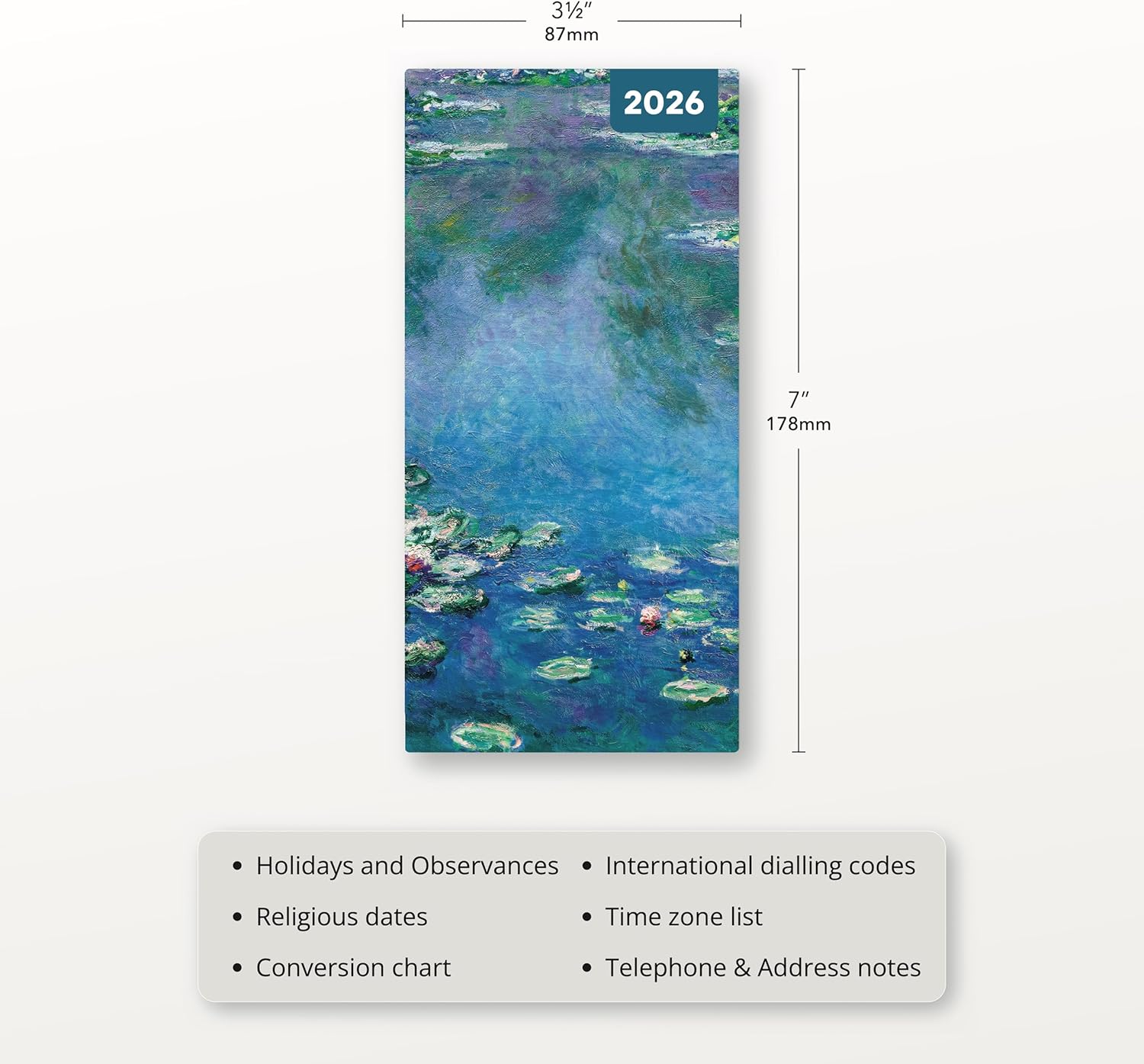 Red Robin 2026 Monet Pocket Weekly Planner, 7" x 3 1/2" | Premium Thick & Sturdy Paper | Full Week View | Plastic Free | Compact Planner