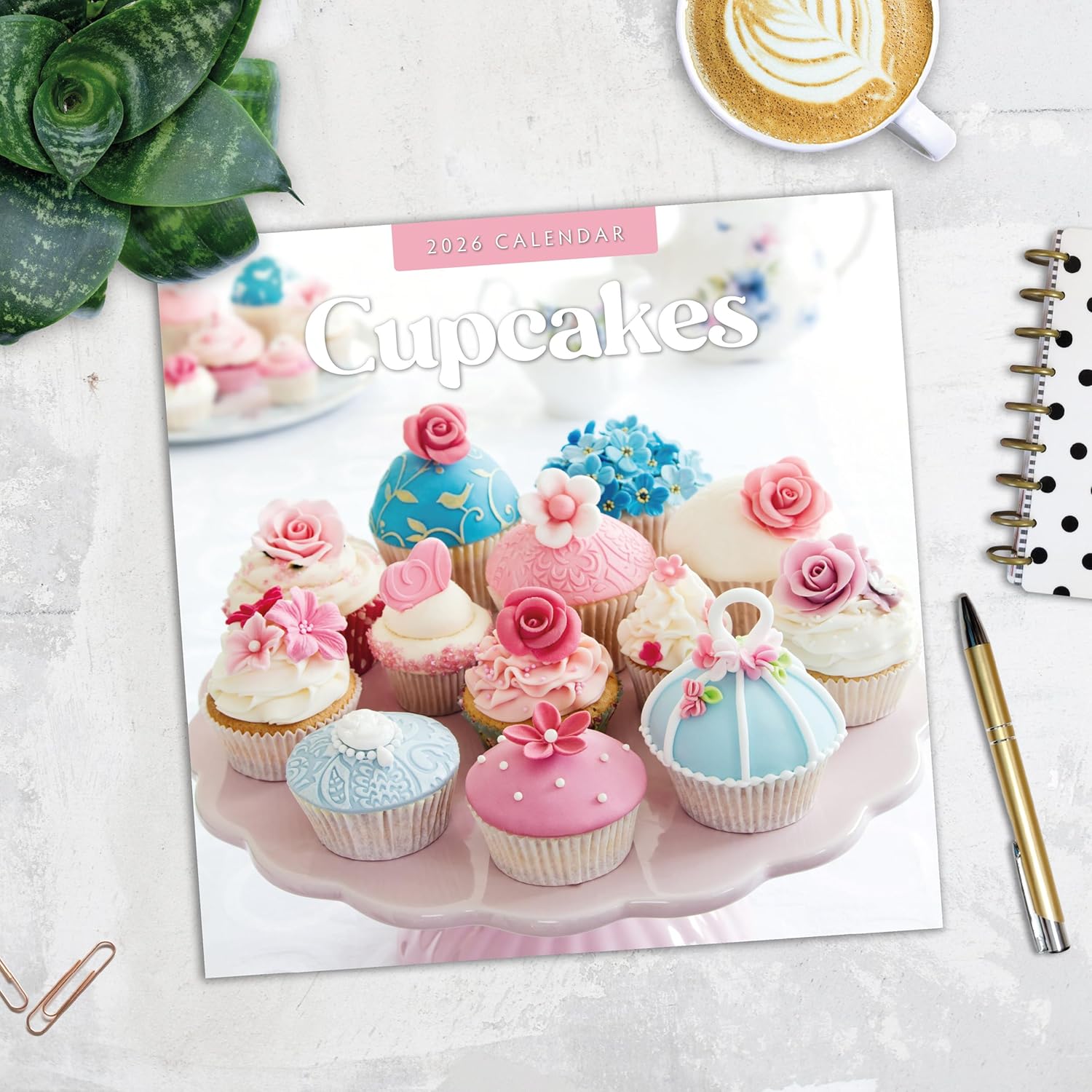 Red Robin 2026 Cupcakes Monthly Wall Calendar | 12" x 24" Open | Premium Thick & Sturdy Paper | Hangable 12 Month Calendar | Lined Notes & To Do Area | Vivid Images | Plastic Free