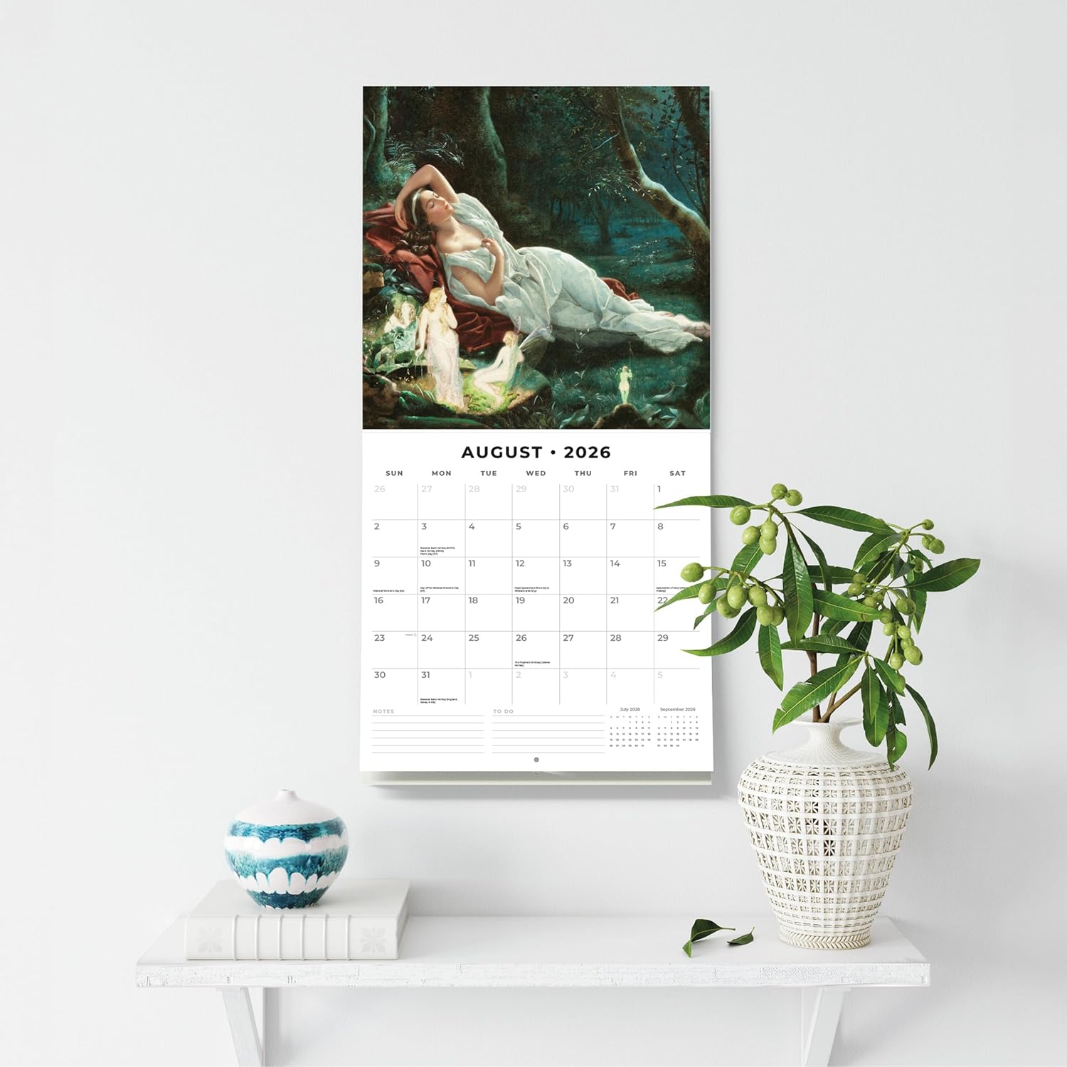Red Robin 2026 Fairies Monthly Wall Calendar | 12" x 24" Open | Premium Thick & Sturdy Paper | Hangable 12 Month Calendar | Lined Notes & To Do Area | Vivid Images | Plastic Free