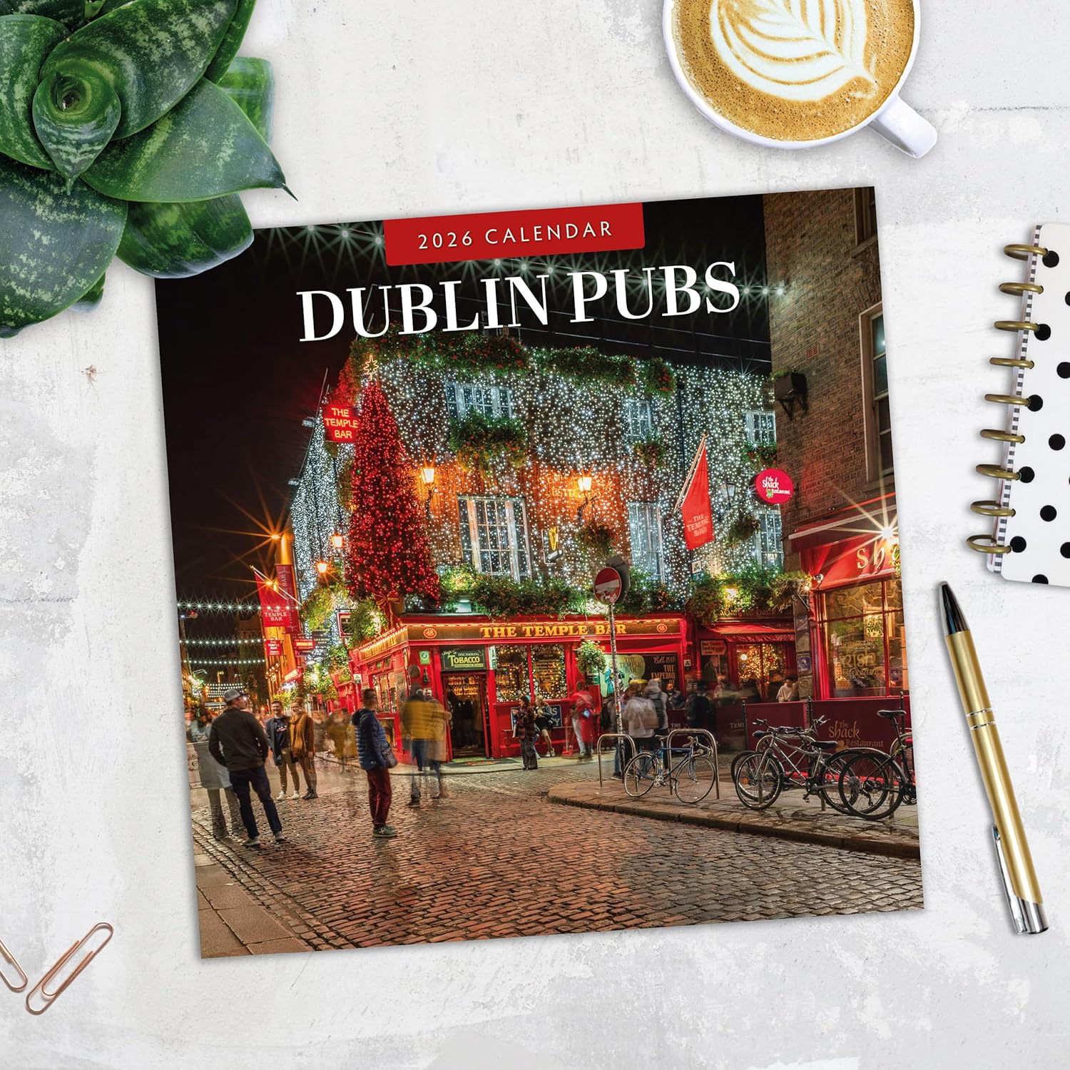 Red Robin 2026 Dublin Pubs Monthly Wall Calendar | 12" x 24" Open | Premium Thick & Sturdy Paper | Hangable 12 Month Calendar | Lined Notes & To Do Area | Vivid Images | Plastic Free