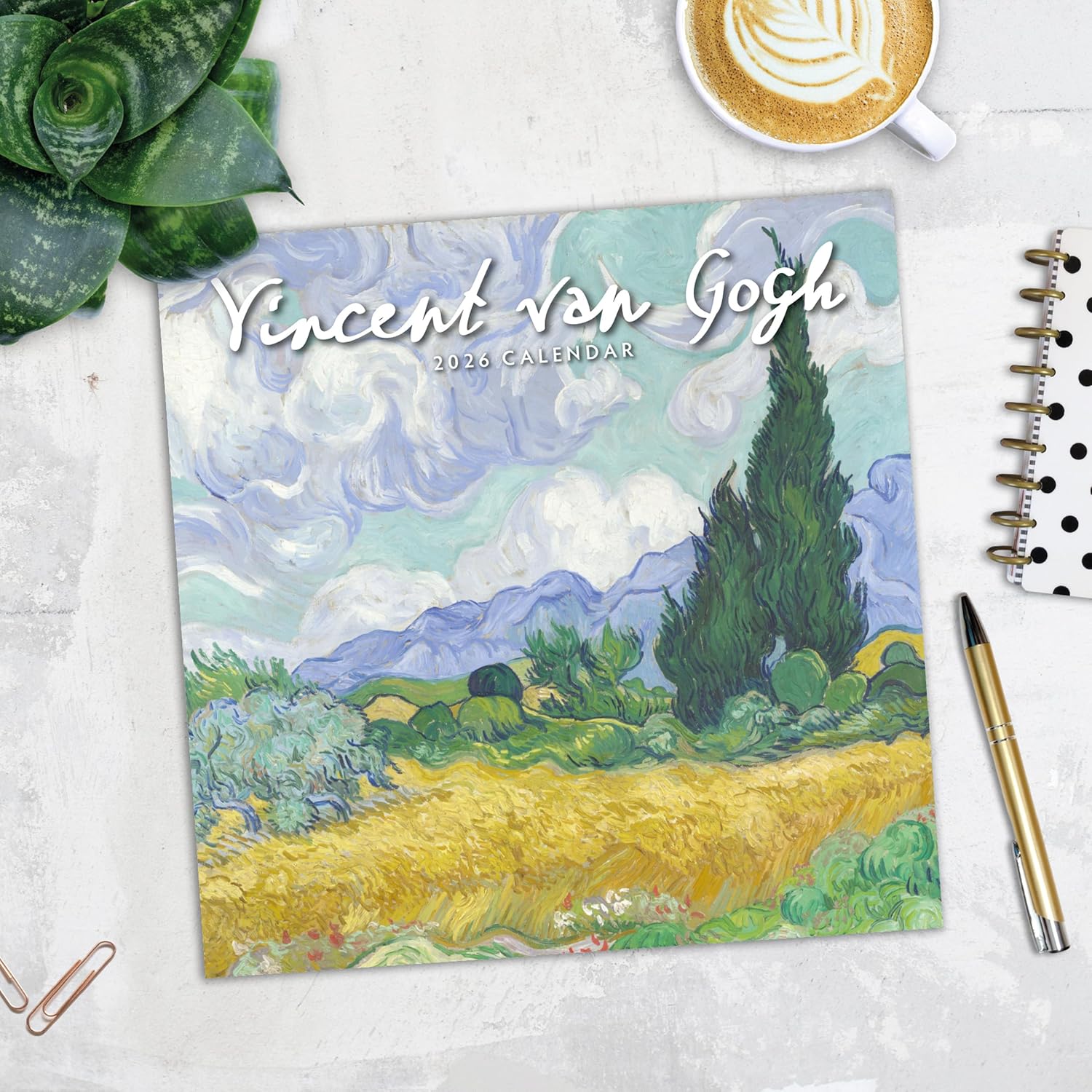 Red Robin 2026 Van Gogh Monthly Wall Calendar | 12" x 24" Open | Premium Thick & Sturdy Paper | Hangable 12 Month Calendar | Lined Notes & To Do Area | Vivid Images | Plastic Free