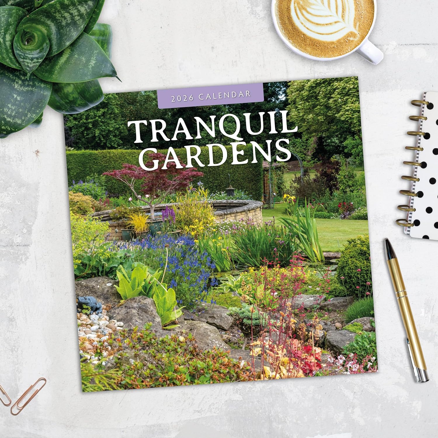 Red Robin 2026 Tranquil Gardens Monthly Wall Calendar | 12" x 24" Open | Premium Thick & Sturdy Paper | Hangable 12 Month Calendar | Lined Notes & To Do Area | Vivid Images | Plastic Free