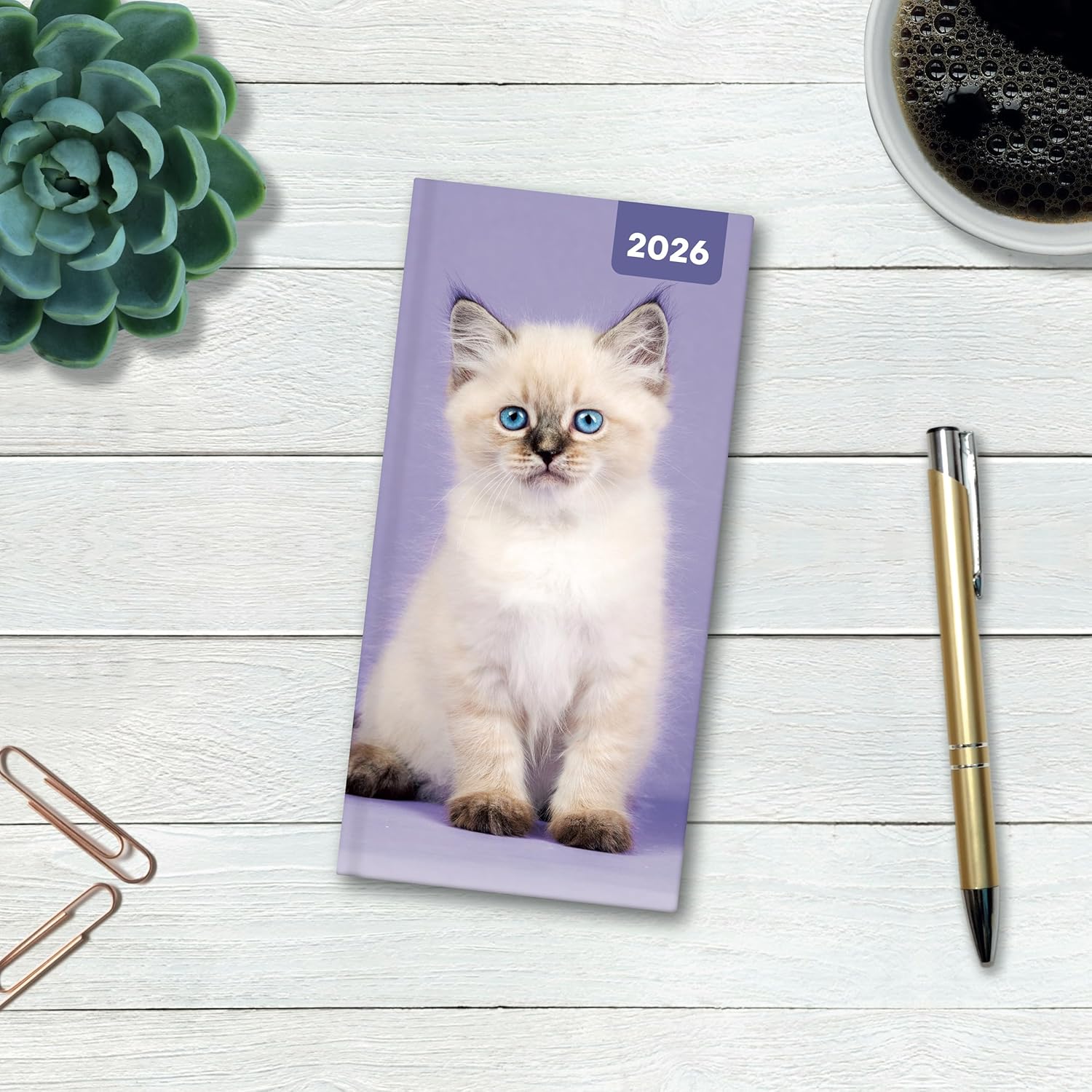 Red Robin 2026 Cats & Kittens Pocket Weekly Planner, 7" x 3 1/2" | Premium Thick & Sturdy Paper | Full Week View | Plastic Free | Compact Planner
