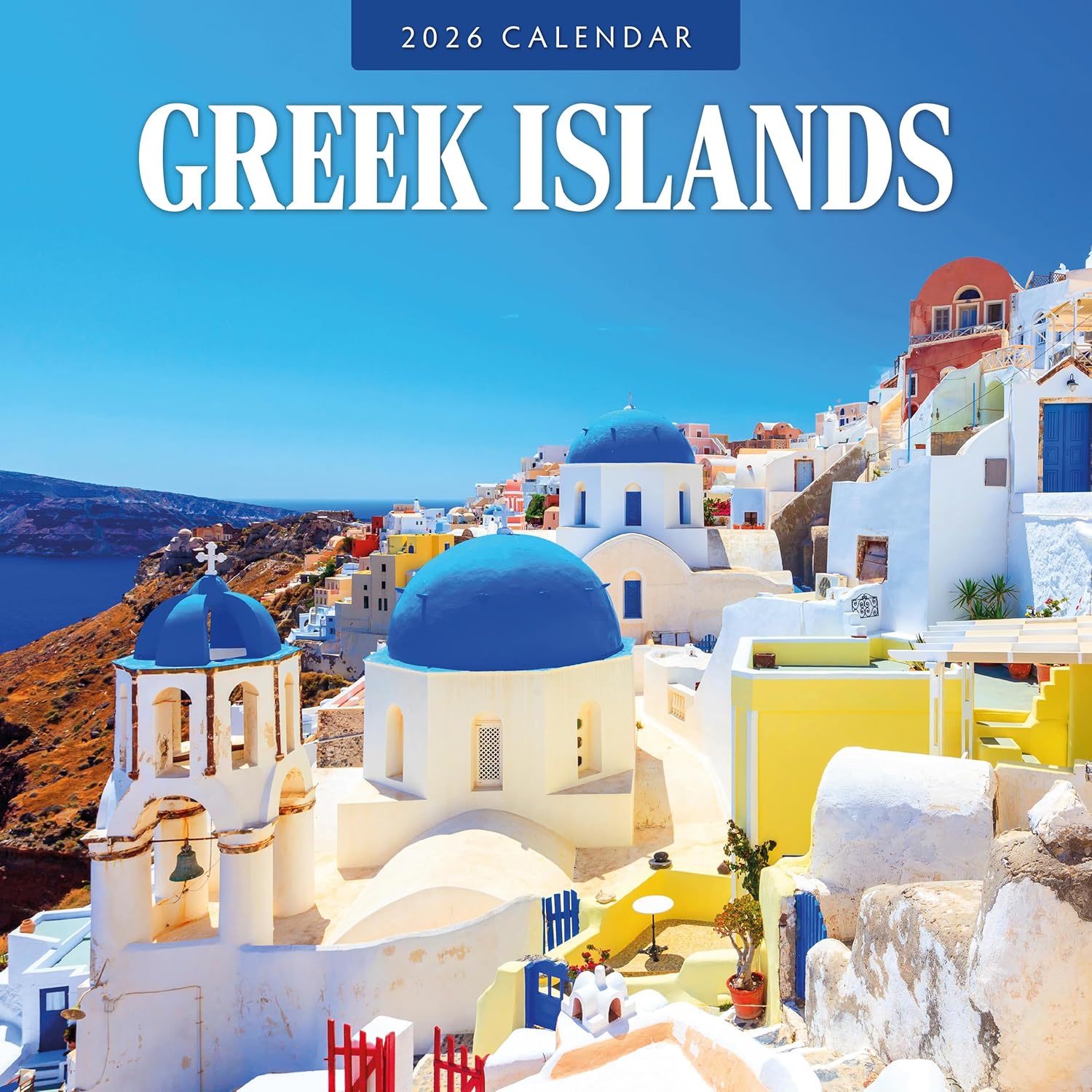 Red Robin 2026 Greek Islands Monthly Wall Calendar | 12" x 24" Open | Premium Thick & Sturdy Paper | Hangable 12 Month Calendar | Lined Notes & To Do Area | Vivid Images | Plastic Free