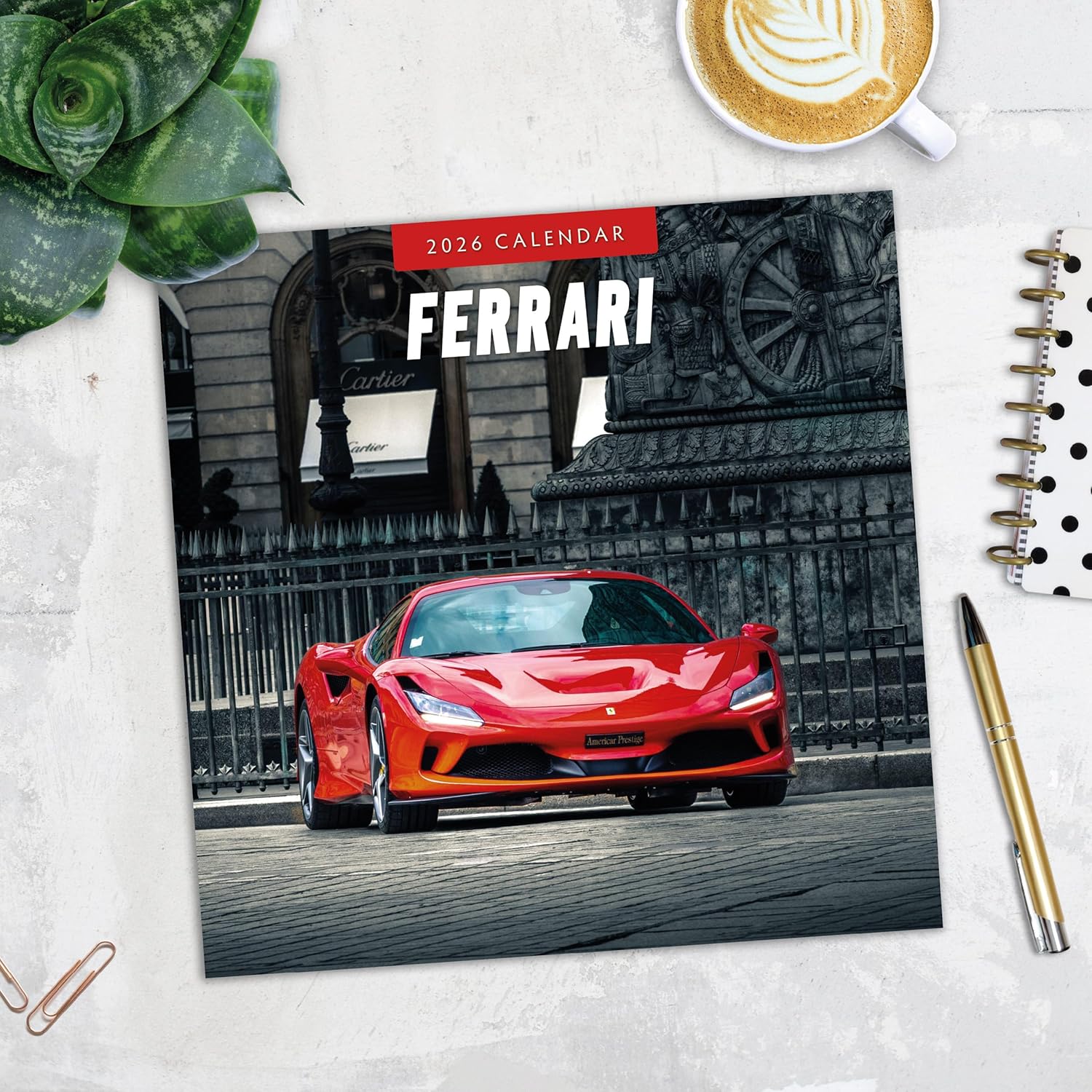 Red Robin 2026 Ferrari Monthly Wall Calendar | 12" x 24" Open | Premium Thick & Sturdy Paper | Hangable 12 Month Calendar | Lined Notes & To Do Area | Vivid Images | Plastic Free