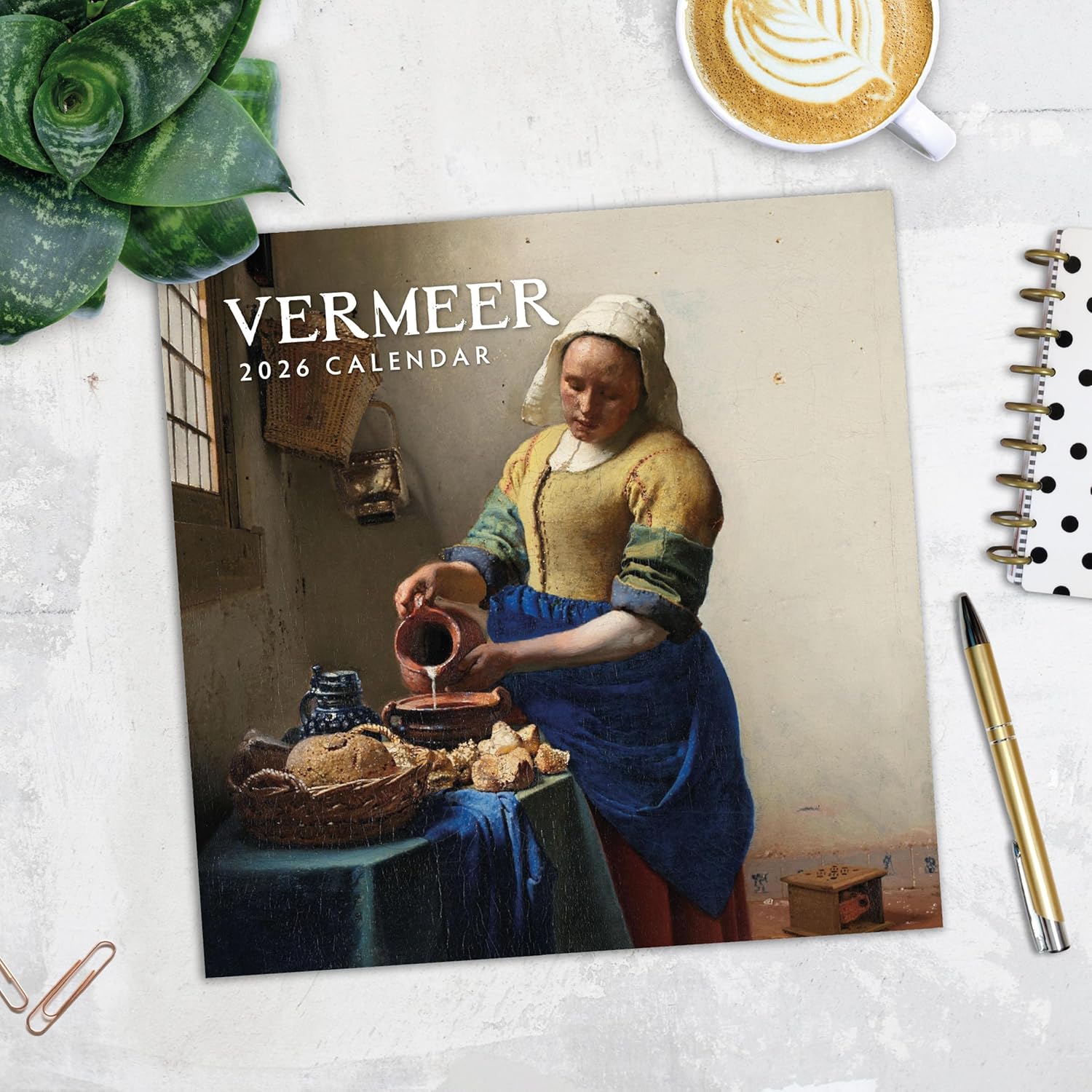 Red Robin 2026 Vermeer Monthly Wall Calendar | 12" x 24" Open | Premium Thick & Sturdy Paper | Hangable 12 Month Calendar | Lined Notes & To Do Area | Vivid Images | Plastic Free