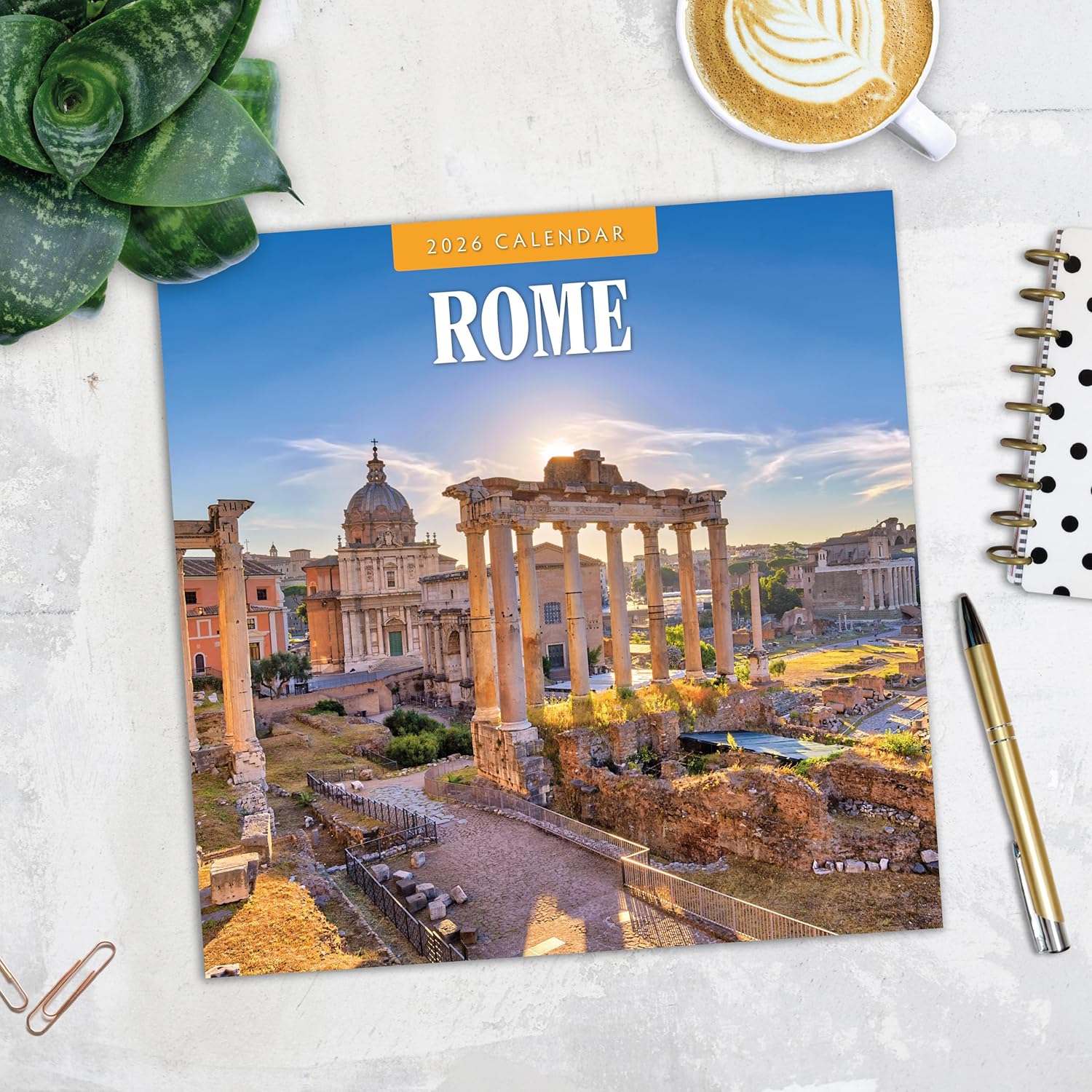 Red Robin 2026 Rome Monthly Wall Calendar | 12" x 24" Open | Premium Thick & Sturdy Paper | Hangable 12 Month Calendar | Lined Notes & To Do Area | Vivid Images | Plastic Free
