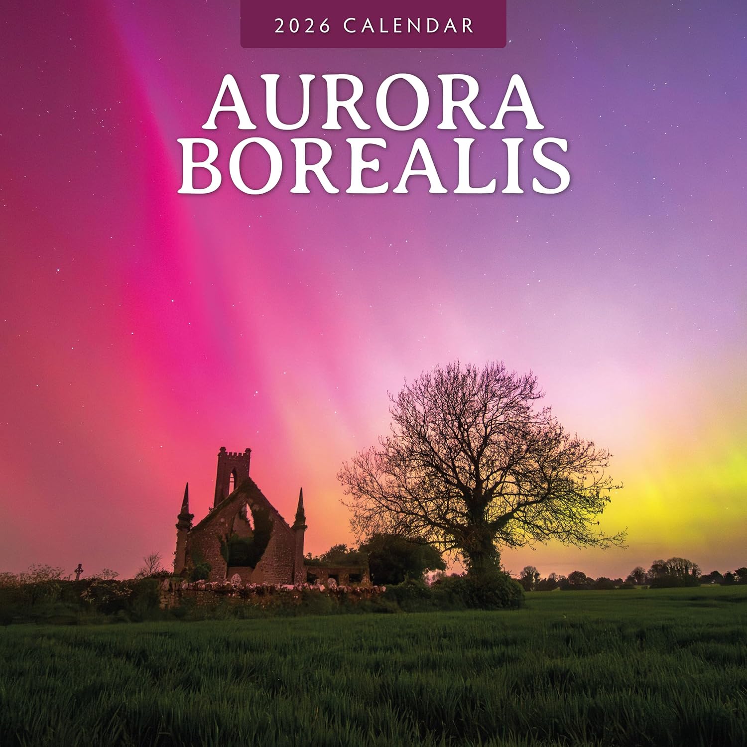 Red Robin 2026 Aurora Boraellis - Northern lights Monthly Wall Calendar | 12" x 24" Open | Premium Thick & Sturdy Paper | Hangable 12 Month Calendar | Lined Notes & To Do Area | Plastic Free