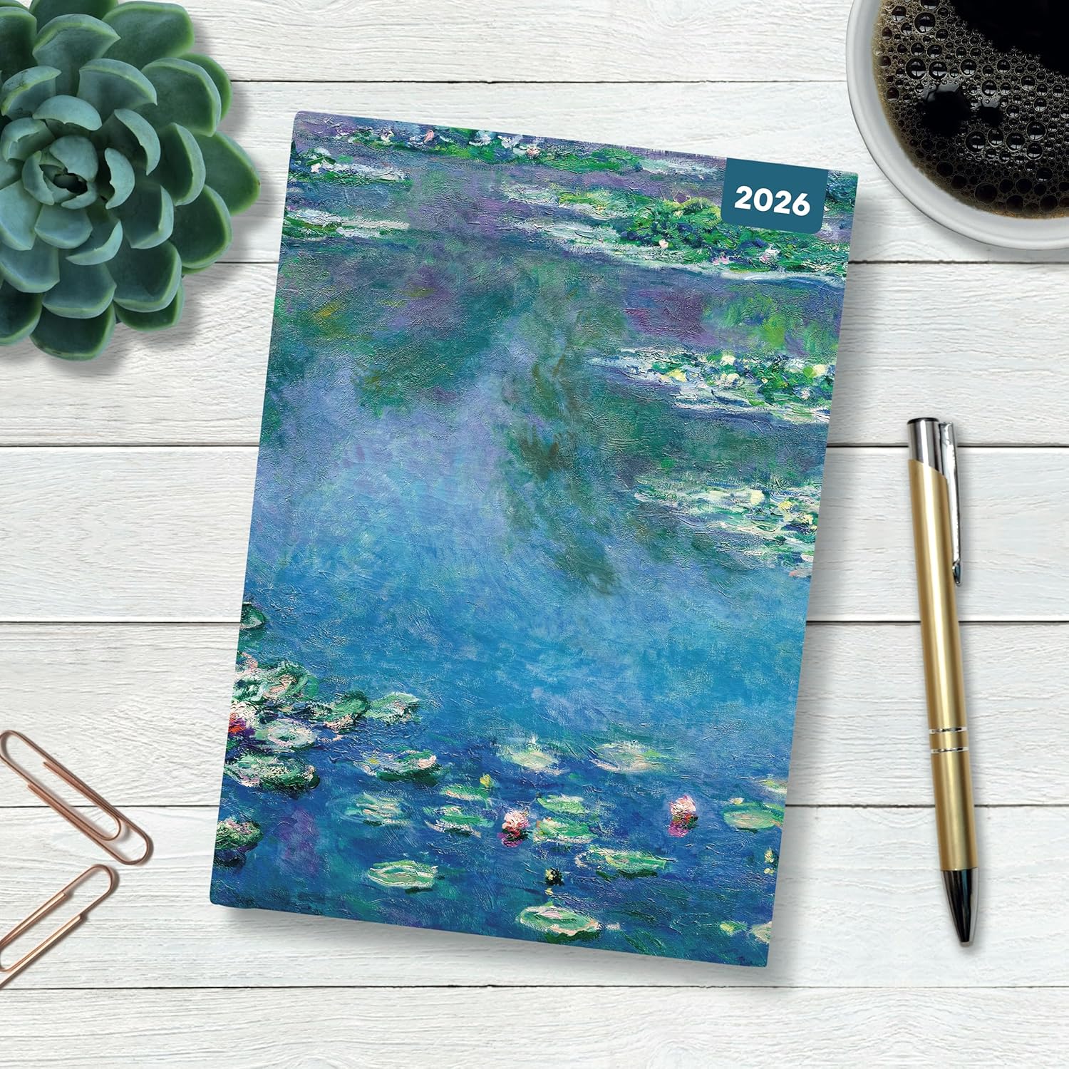 Red Robin 2026 Monet Weekly Planner, A5 Padded 8 1/2" x 6" | Premium Thick & Sturdy Paper | Full Week View | Plastic Free