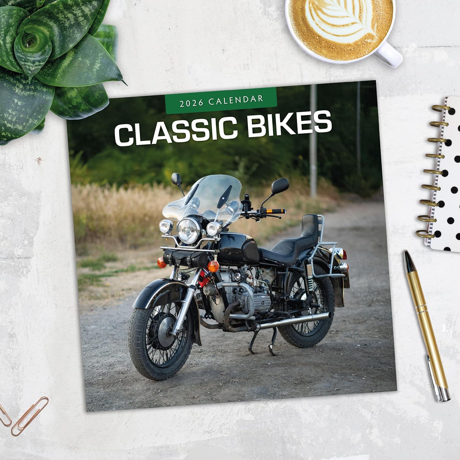 Red Robin 2026 Classic Bikes Monthly Wall Calendar | 12" x 24" Open | Premium Thick & Sturdy Paper | Hangable 12 Month Calendar | Lined Notes & To Do Area | Vivid Images | Plastic Free