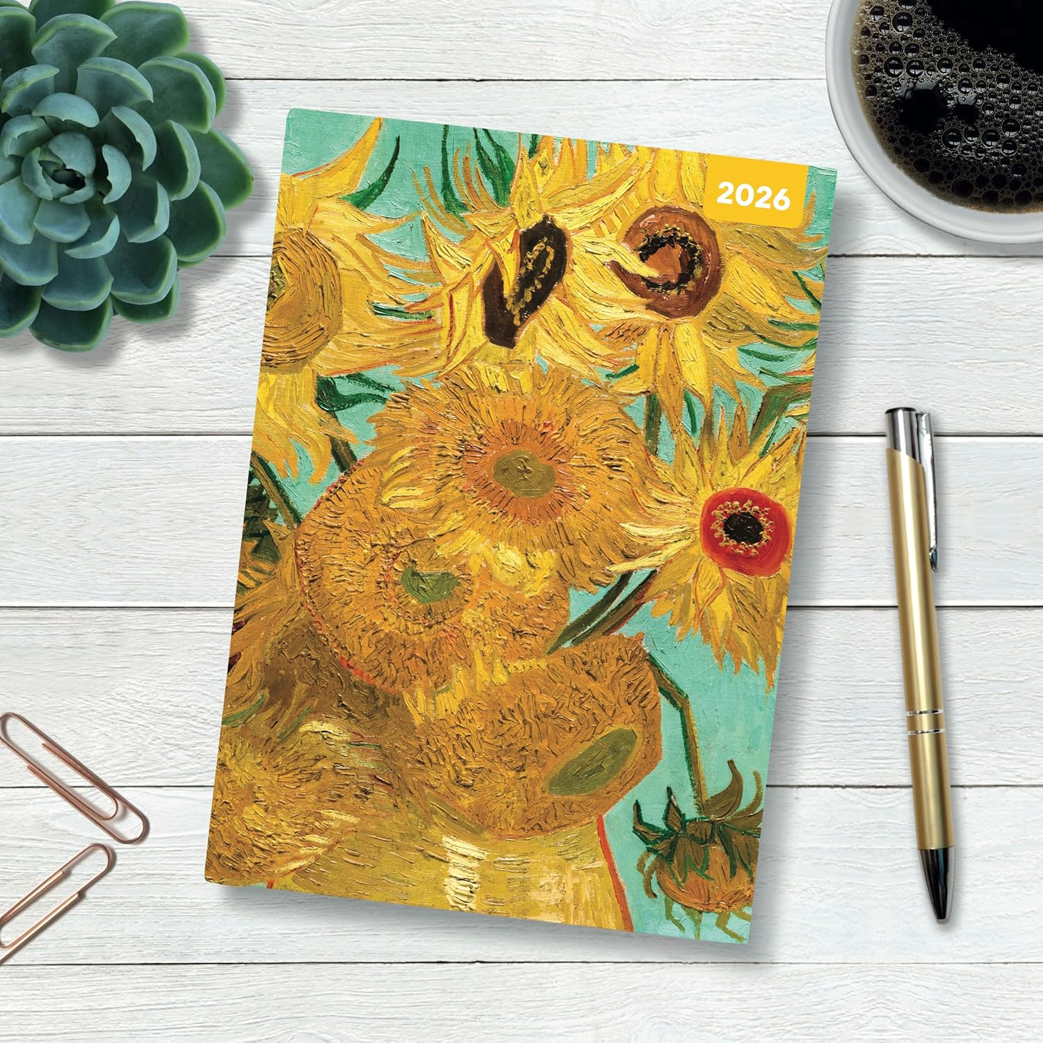 Red Robin 2026 Van Gogh Weekly Planner, A5 Padded 8 1/2" x 6" | Premium Thick & Sturdy Paper | Full Week View | Plastic Free