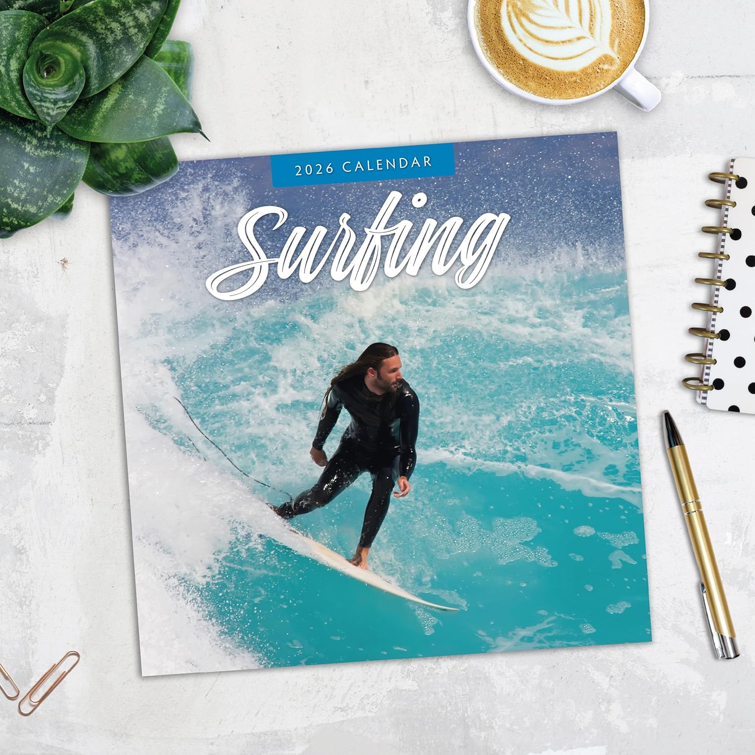 Red Robin 2026 Surfing Monthly Wall Calendar | 12" x 24" Open | Premium Thick & Sturdy Paper | Hangable 12 Month Calendar | Lined Notes & To Do Area | Vivid Images | Plastic Free