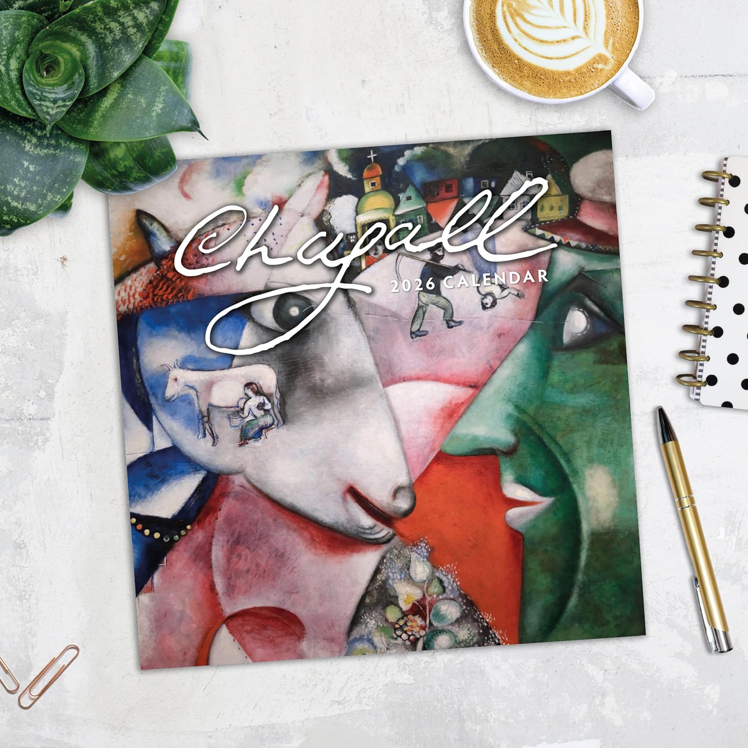 Red Robin 2026 Chagall Monthly Wall Calendar | 12" x 24" Open | Premium Thick & Sturdy Paper | Hangable 12 Month Calendar | Lined Notes & To Do Area | Vivid Images | Plastic Free