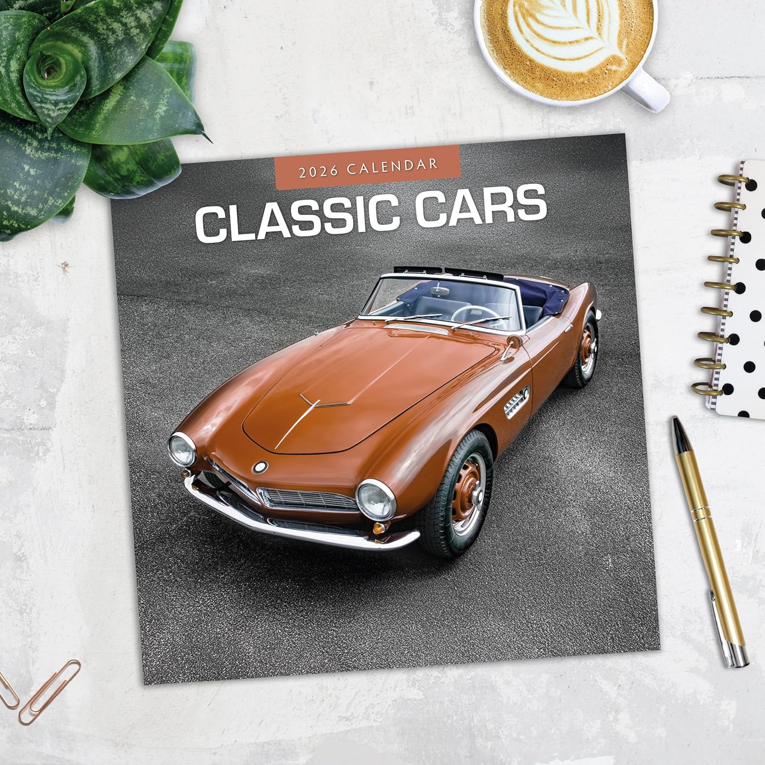 Red Robin 2026 Classic Cars Monthly Wall Calendar | 12" x 24" Open | Premium Thick & Sturdy Paper | Hangable 12 Month Calendar | Lined Notes & To Do Area | Vivid Images | Plastic Free