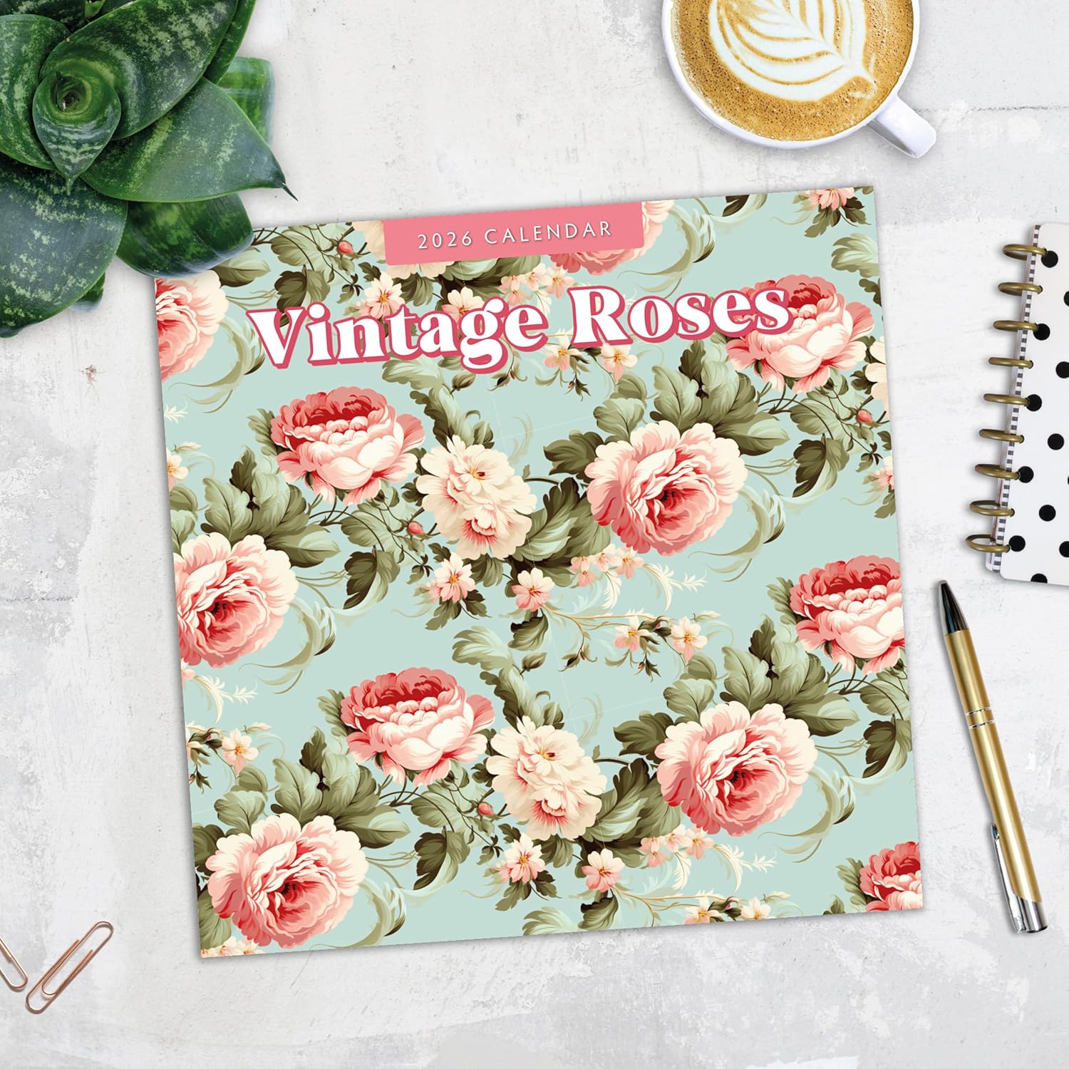 Red Robin 2026 Vintage Roses Monthly Wall Calendar | 12" x 24" Open | Premium Thick & Sturdy Paper | Hangable 12 Month Calendar | Lined Notes & To Do Area | Vivid Images | Plastic Free
