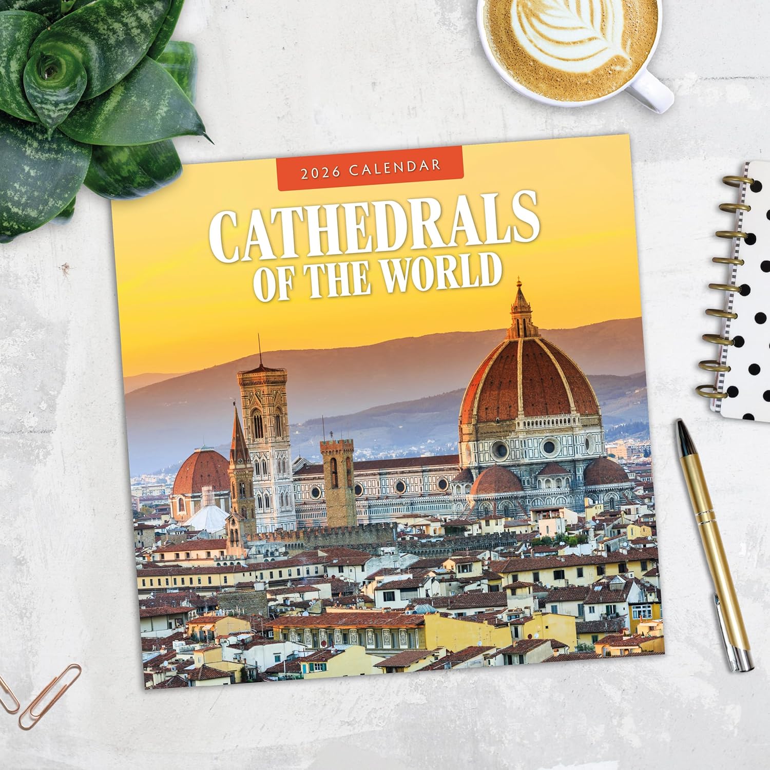 Red Robin 2026 Cathedrals of the World Monthly Wall Calendar | 12" x 24" Open | Premium Thick & Sturdy Paper | Hangable 12 Month Calendar | Lined Notes & To Do Area | Vivid Images | Plastic Free