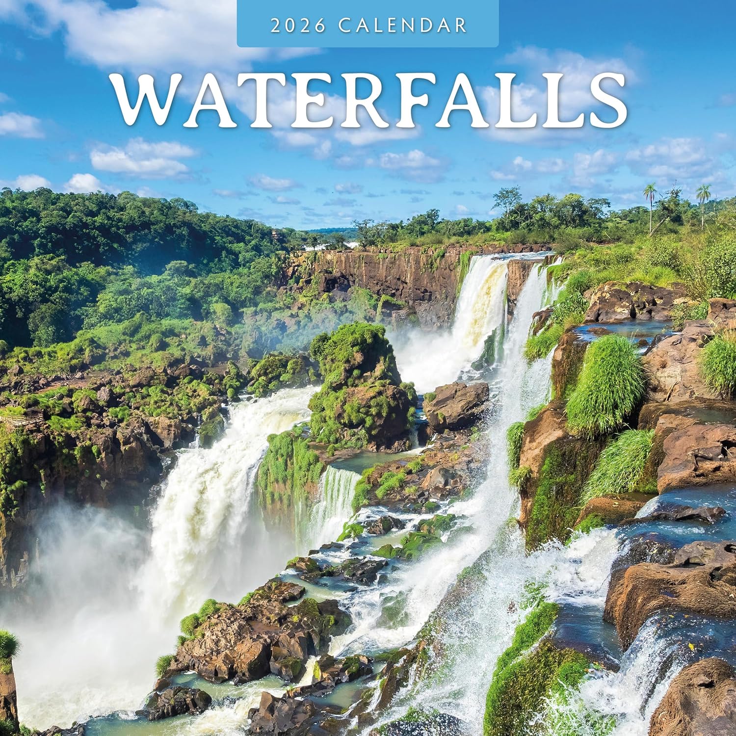 Red Robin 2026 Waterfalls Monthly Wall Calendar | 12" x 24" Open | Premium Thick & Sturdy Paper | Hangable 12 Month Calendar | Lined Notes & To Do Area | Vivid Images | Plastic Free