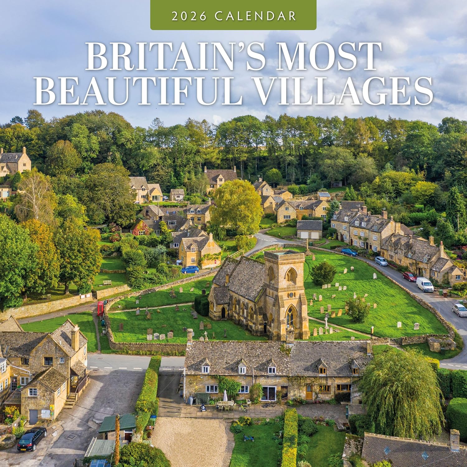 Red Robin 2026 Britain's Most Beautiful Villages Monthly Wall Calendar | 12" x 24" Open | Premium Thick & Sturdy Paper | Hangable 12 Month Calendar | Lined Notes & To Do Area | Plastic Free