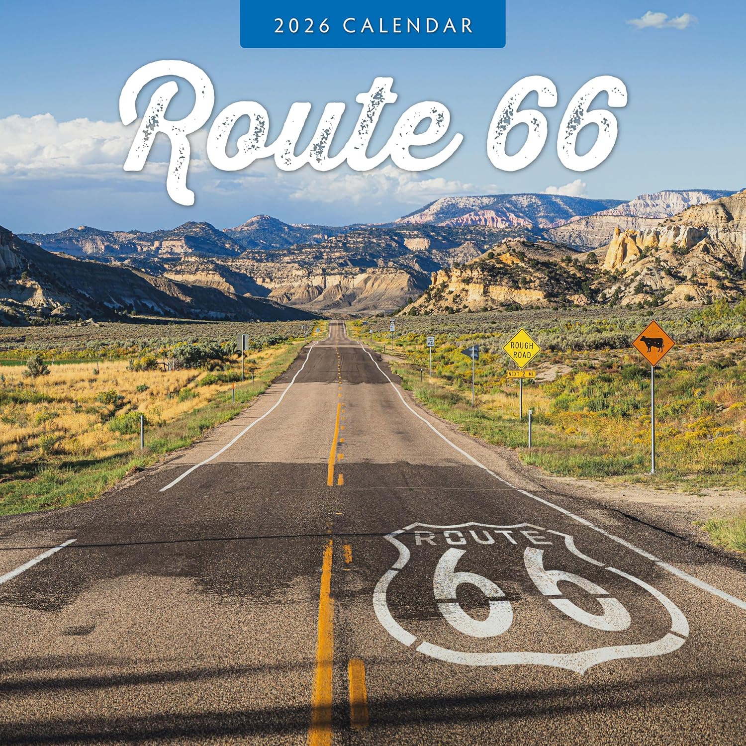 Red Robin 2026 Route 66 Monthly Wall Calendar | 12" x 24" Open | Premium Thick & Sturdy Paper | Hangable 12 Month Calendar | Lined Notes & To Do Area | Vivid Images | Plastic Free