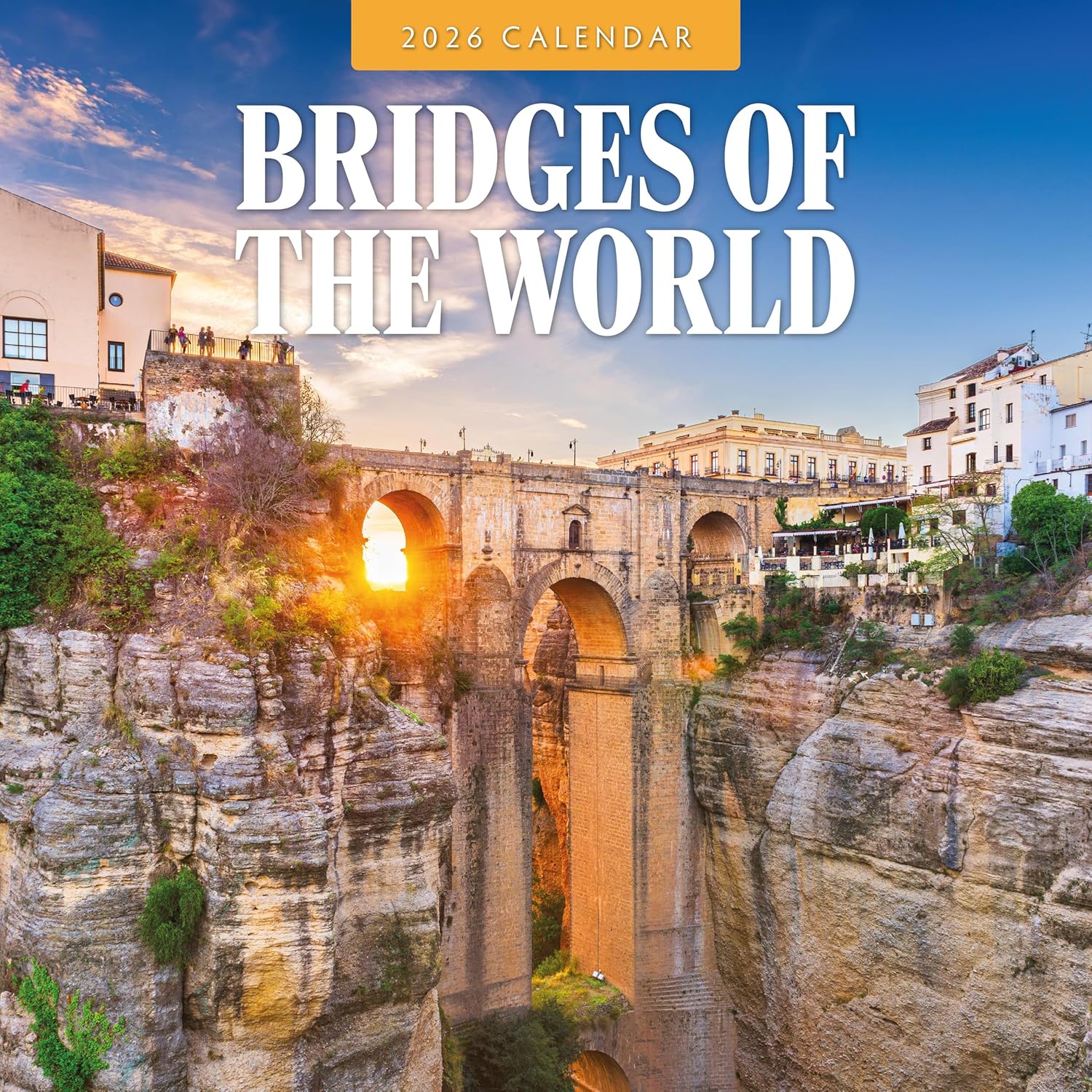 Red Robin 2026 Bridges of the World Monthly Wall Calendar | 12" x 24" Open | Premium Thick & Sturdy Paper | Hangable 12 Month Calendar | Lined Notes & To Do Area | Vivid Images | Plastic Free