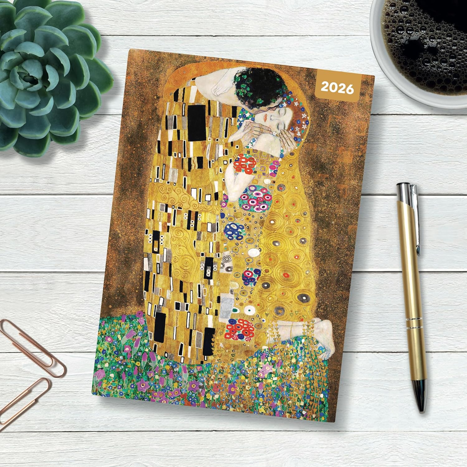 Red Robin 2026 Klimt Weekly Planner, A5 Padded 8 1/2" x 6" | Premium Thick & Sturdy Paper | Full Week View | Plastic Free