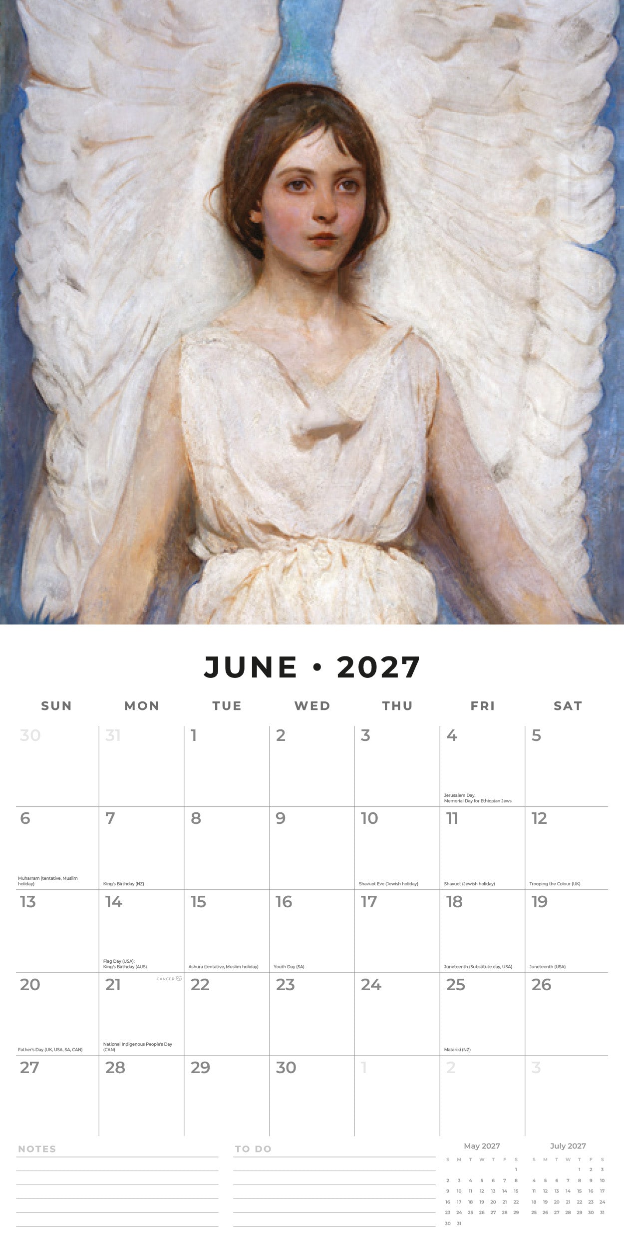 Red Robin 2027 Angels Monthly Wall Calendar | 12" x 12"