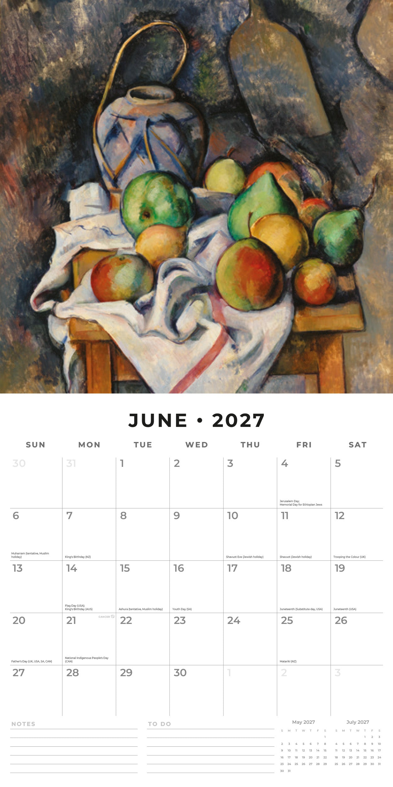 Red Robin 2027 Cezanne Monthly Wall Calendar | 12" x 12"