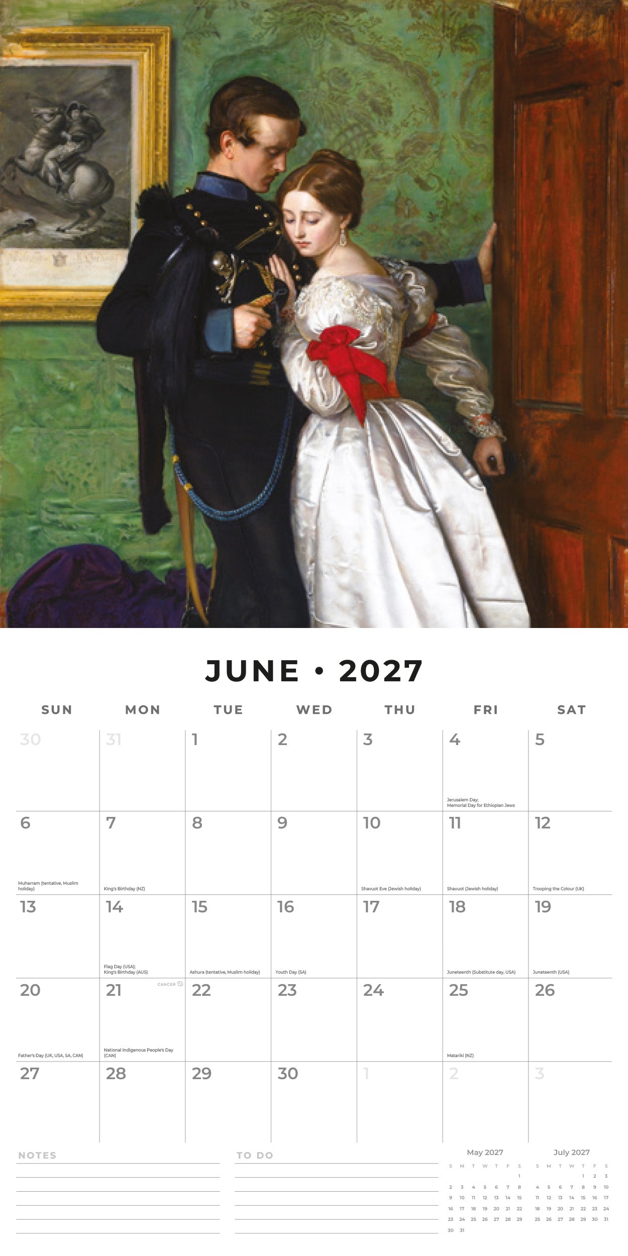 Red Robin 2027 Pre-Raphaelites Monthly Wall Calendar | 12" x 12"