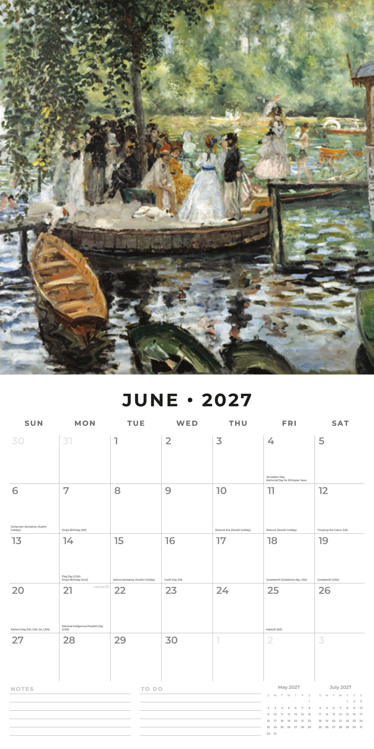 Red Robin 2027 Renoir Monthly Wall Calendar | 12" x 12"