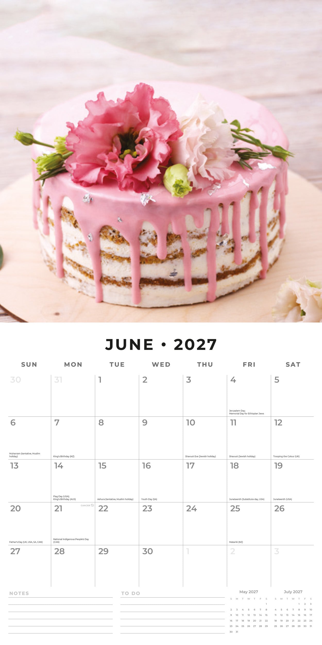 Red Robin 2027 Baking Monthly Wall Calendar | 12" x 12"