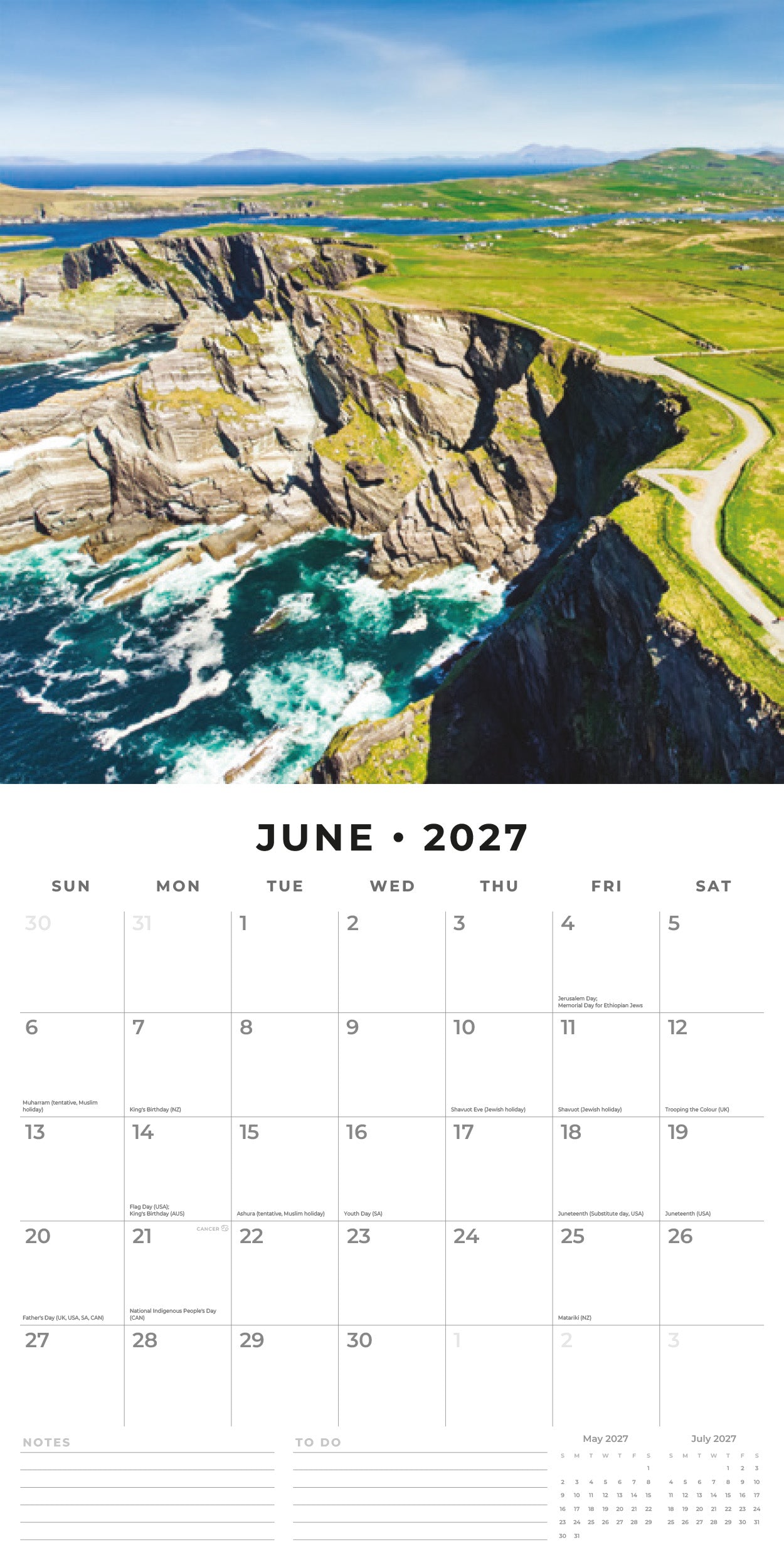 Red Robin 2027 Emerald Isle Monthly Wall Calendar | 12" x 12"