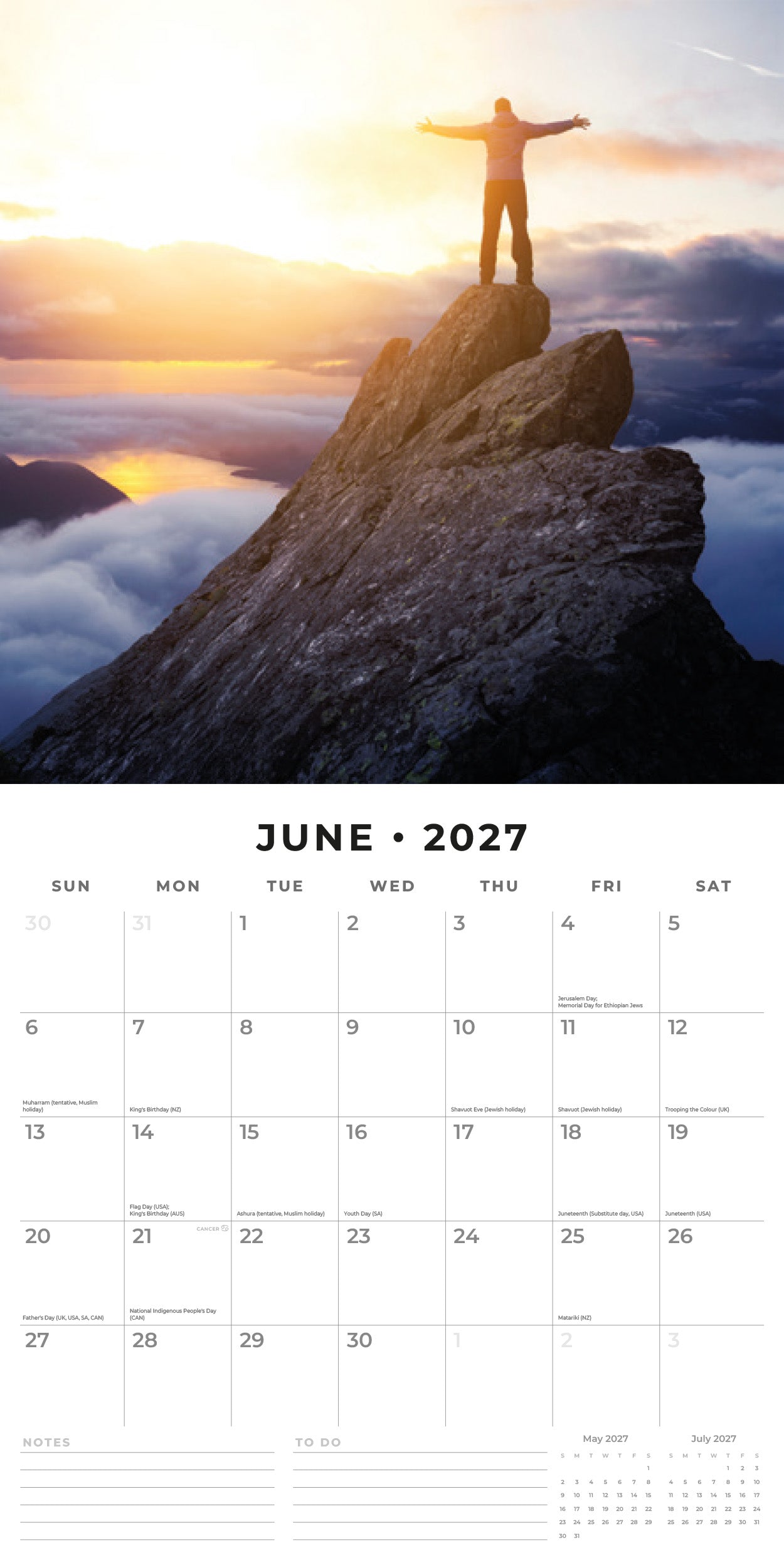Red Robin 2027 Motivation Monthly Wall Calendar | 12" x 12"
