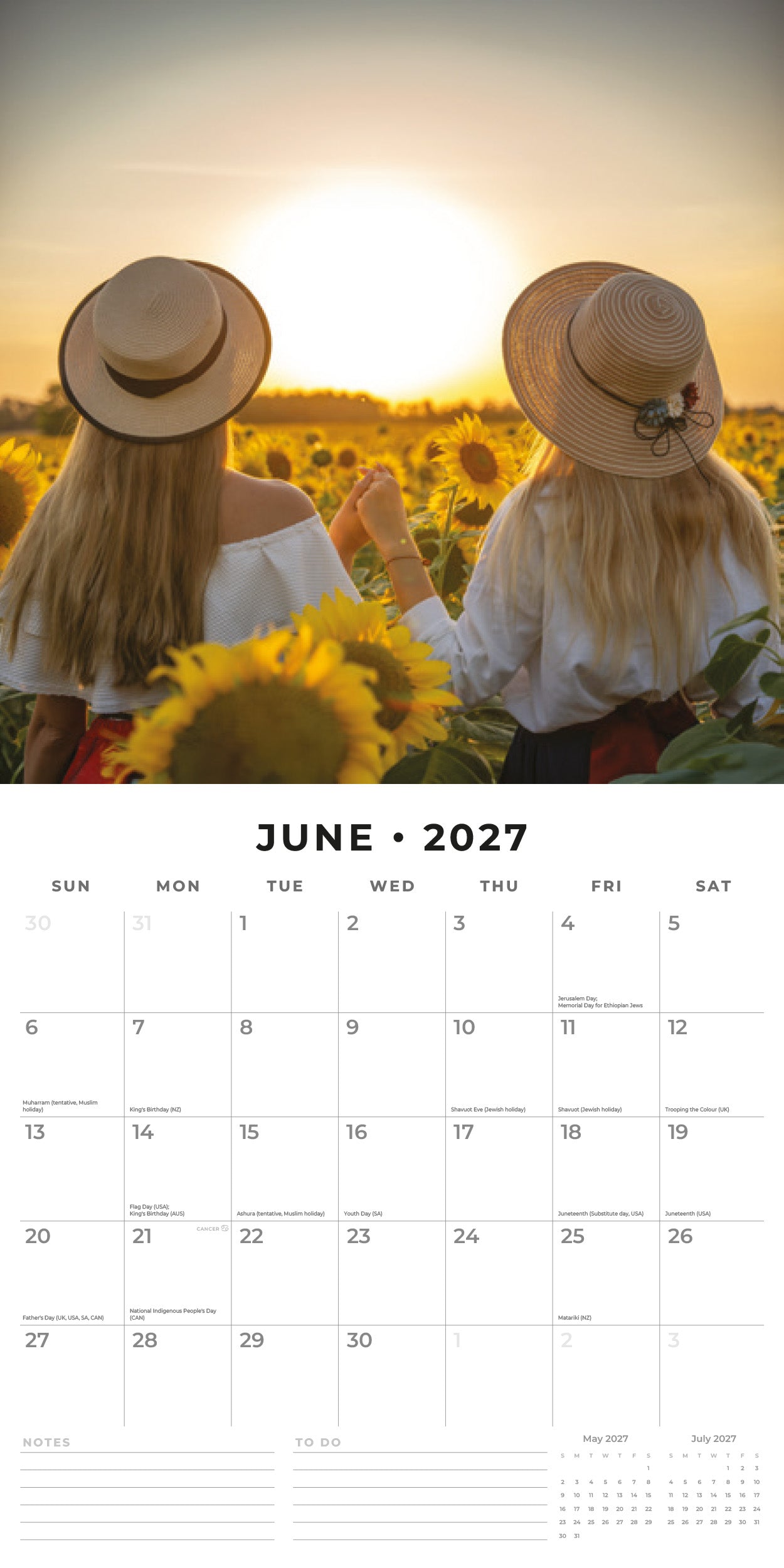 Red Robin 2027 Sisters Monthly Wall Calendar | 12" x 12"