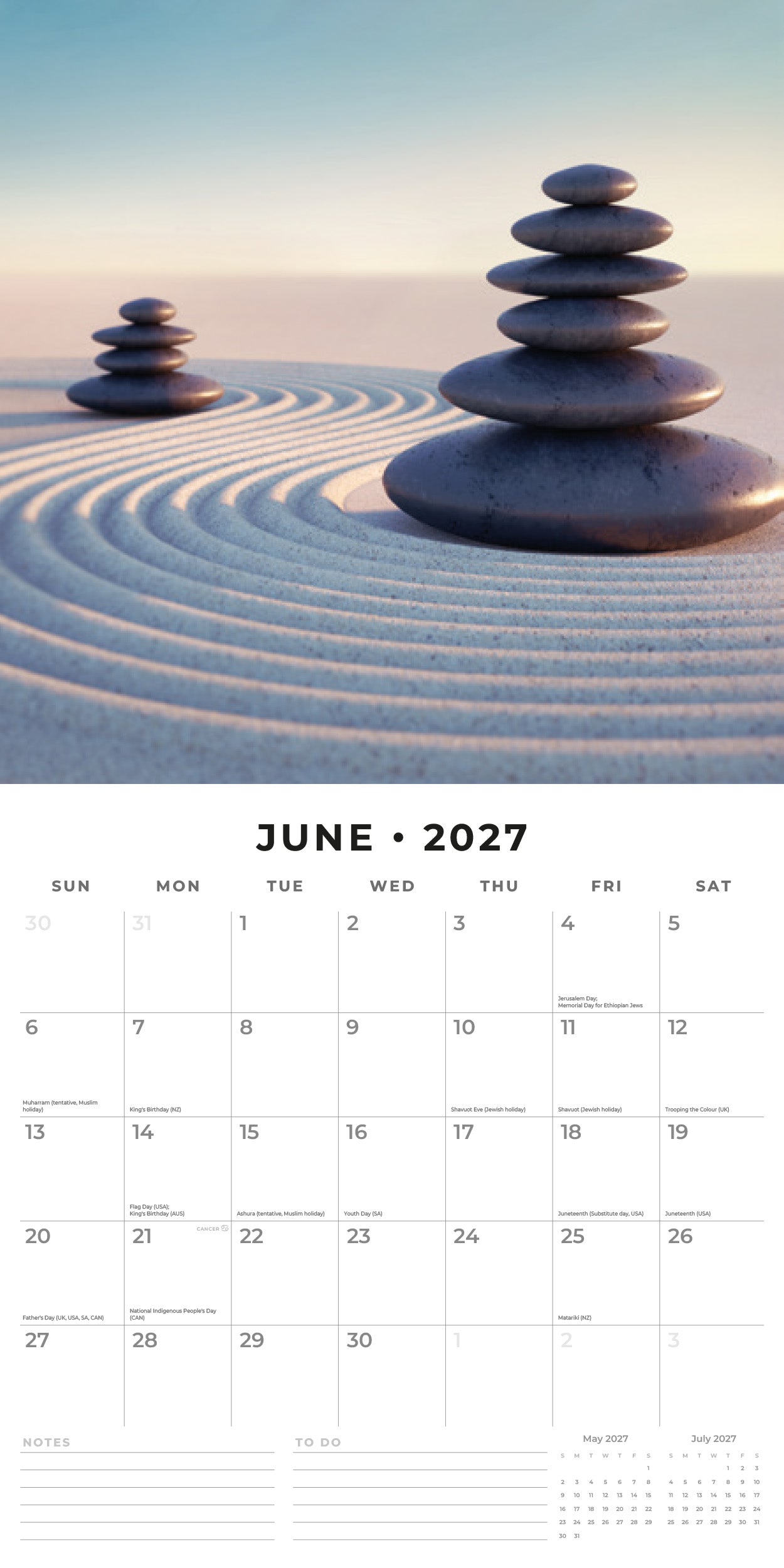 Red Robin 2027 Zen Monthly Wall Calendar | 12" x 12"